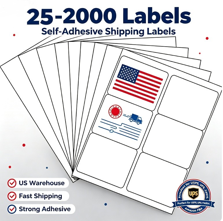 6 Label Per Sheet 4″ x 3.3″ Premium Address Shipping Labels Self Adhesive InkJet