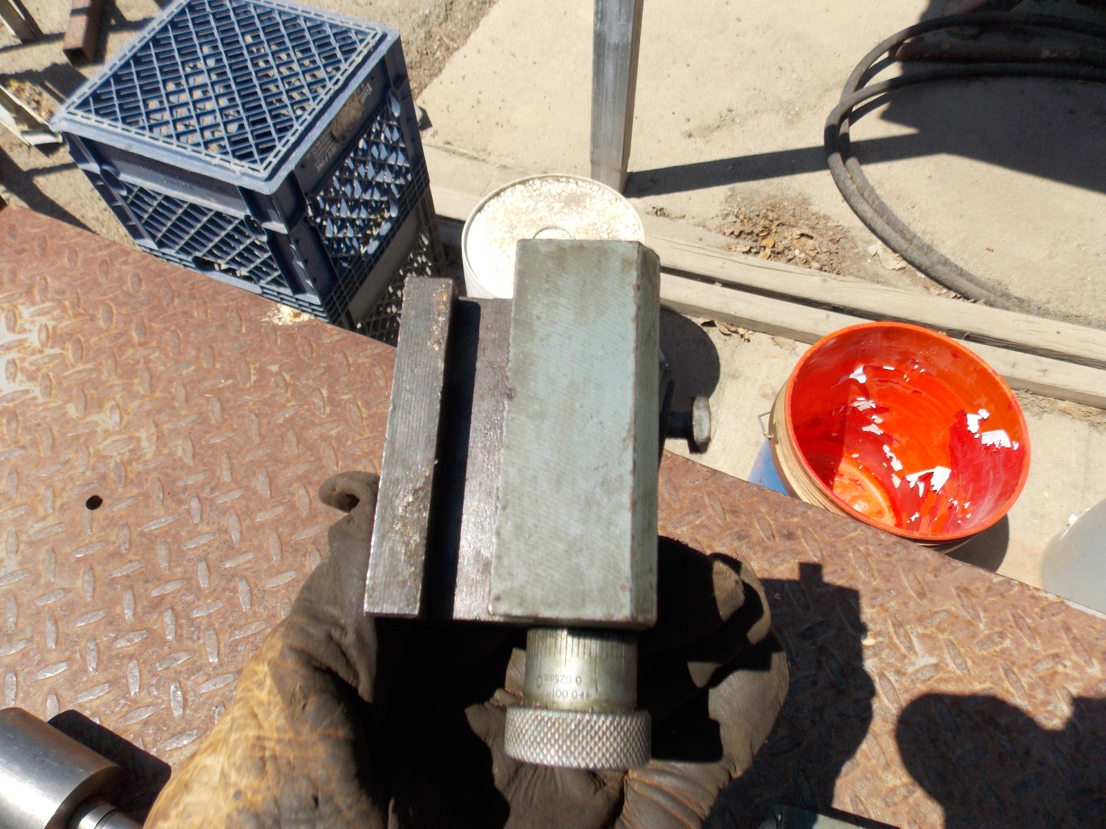 LATHE CARRIAGE STOP WITH MICROMETER large lathe brand unknown MAYBE GRIZZLY