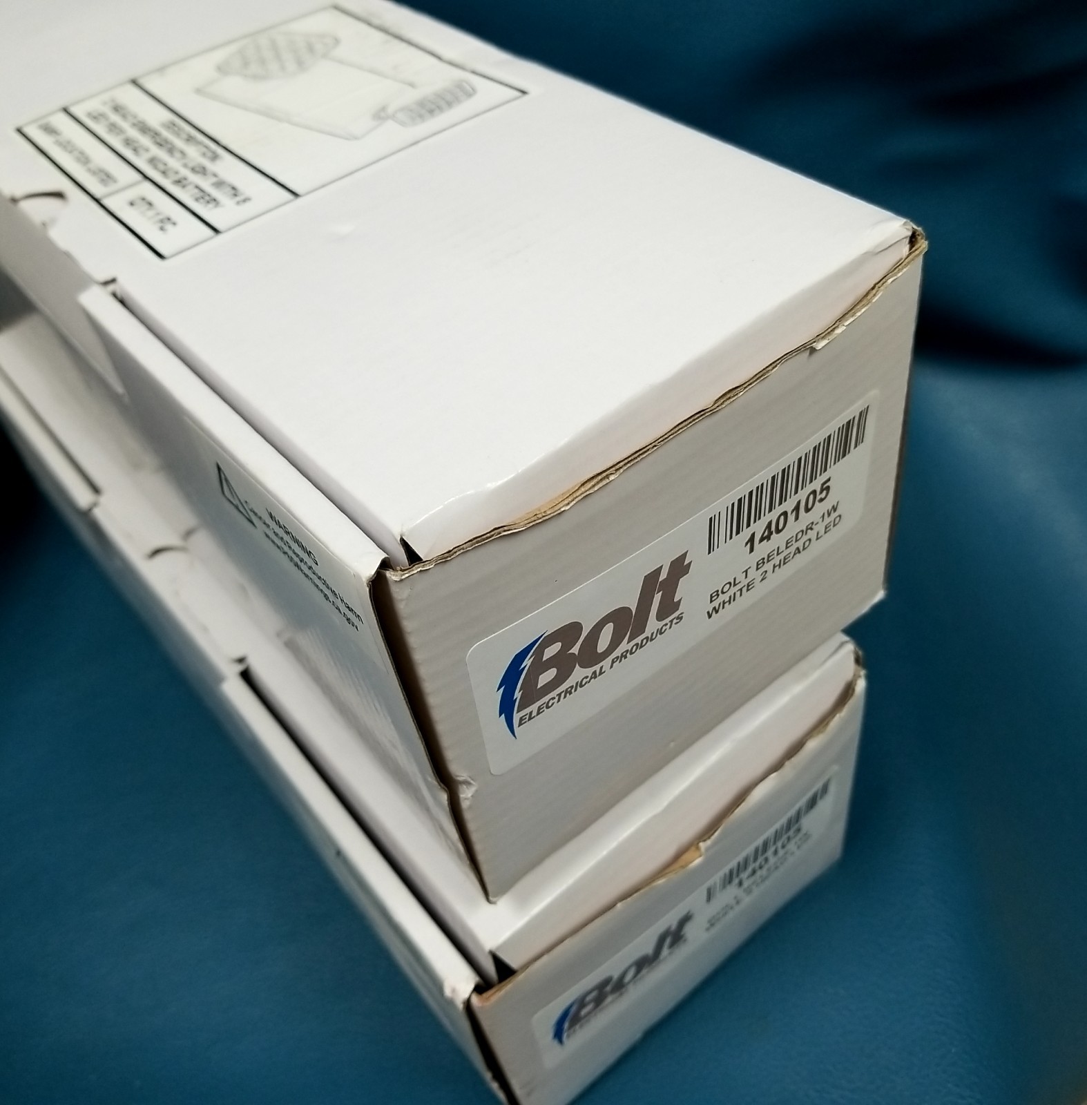 2 Open Box UNTESTED Bolt BELEDR-1W White 2 Head LED Emergency Lights 140105