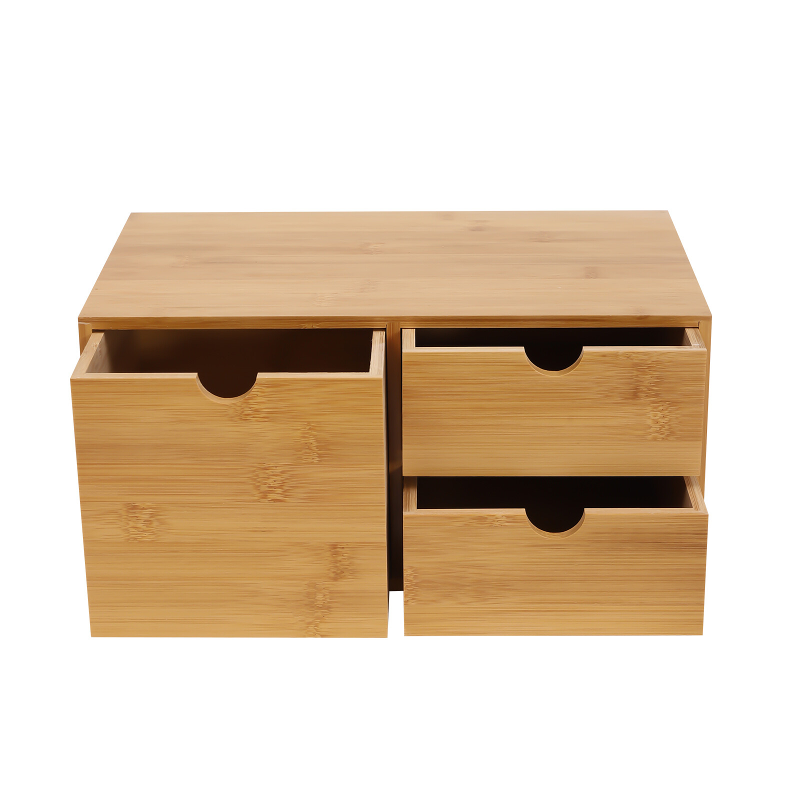 Bamboo Desk Organizer Drawer Tabletop Storage Organization Box Home