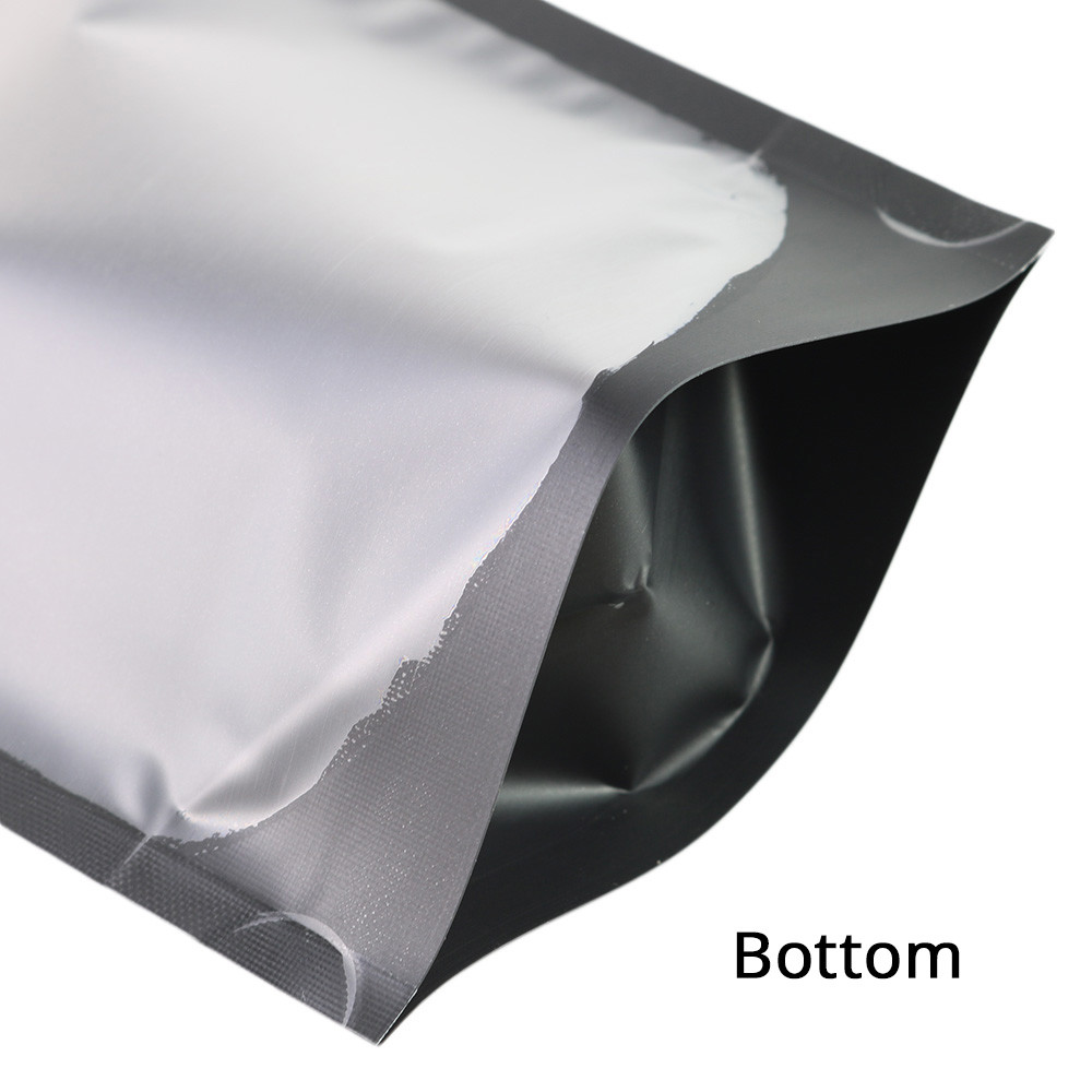 5x7in Matte Clear Front Black Back Mylar Stand up Zip Lock Bag w/Machine B03