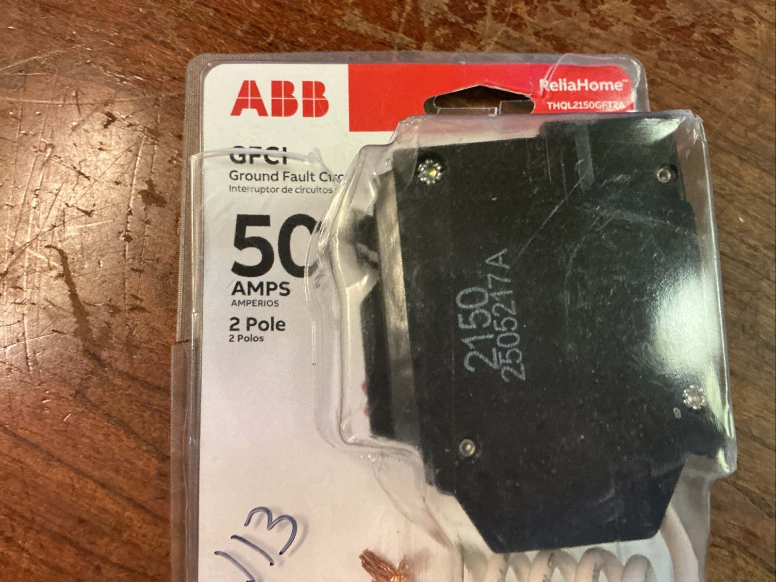ABB THQL2150GFT2A 50A 240V 2-Pole GFCI W/Self-Test (New)