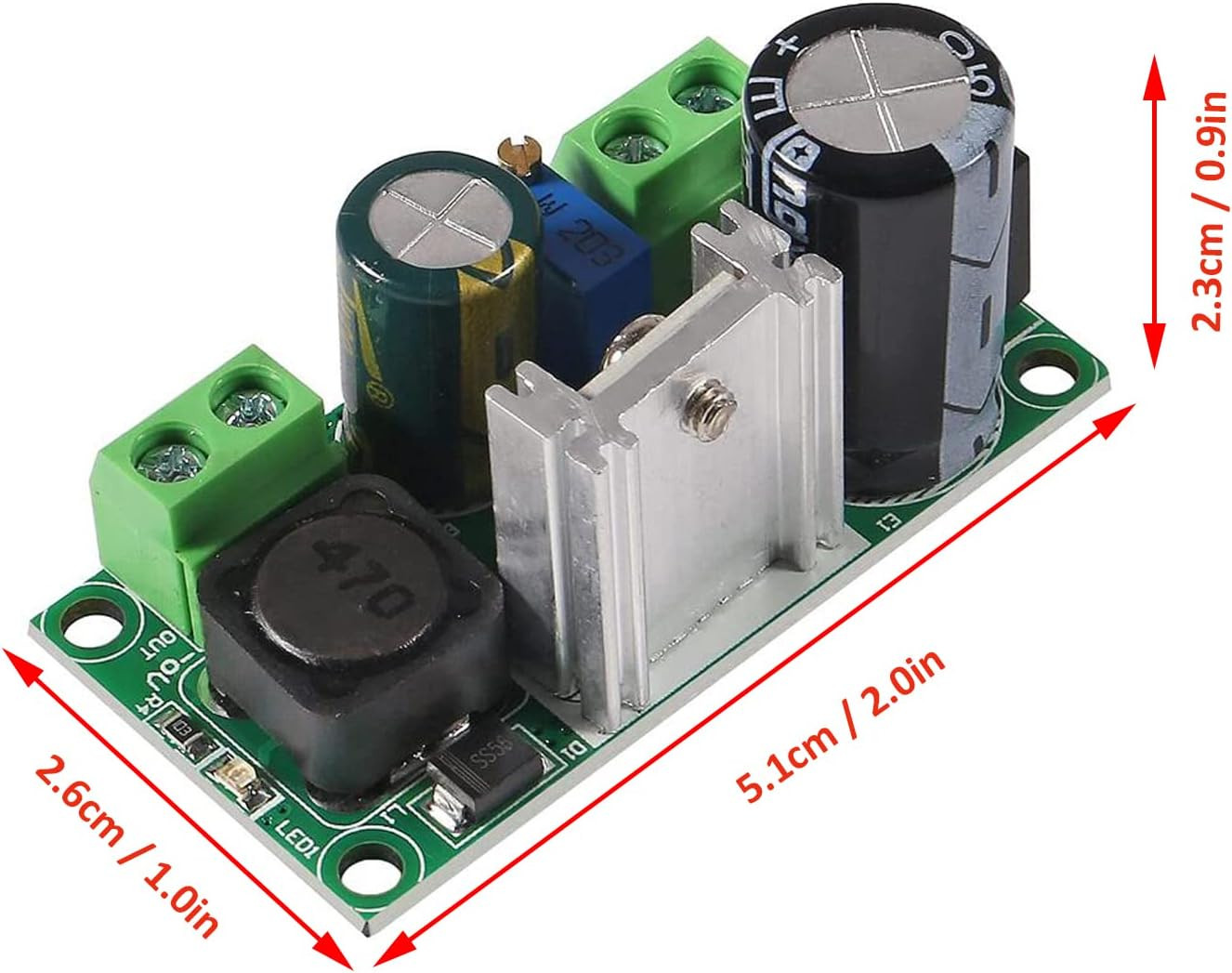 DIANN 2Pcs AC/DC to DC Step down Buck Converter Voltage Regulator Power Supply B