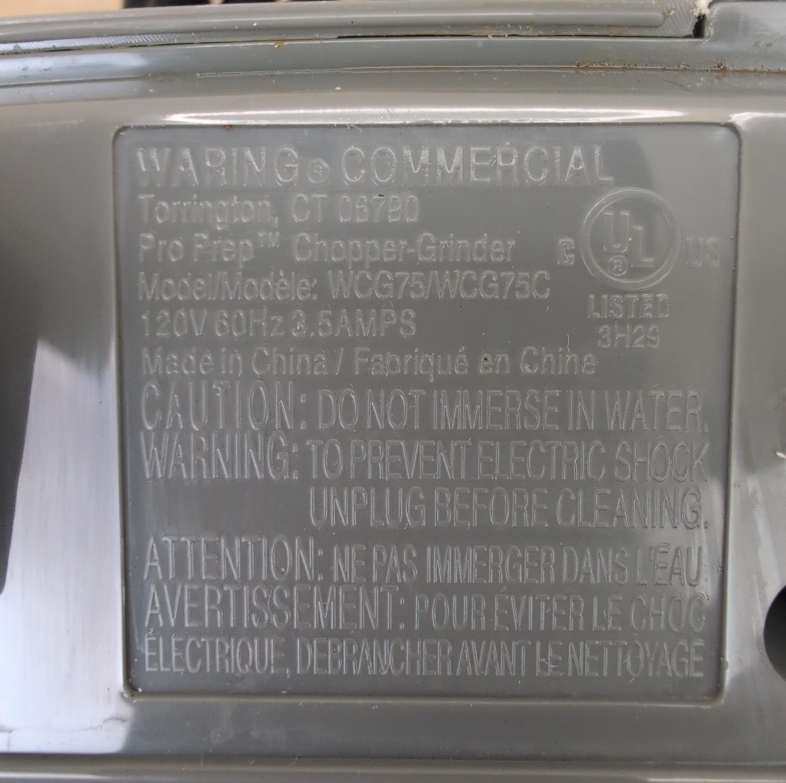 Waring Commercial WCG75 Pro Prep 0.75 Qt. Food Processor W/ Chop & Grind Bowls