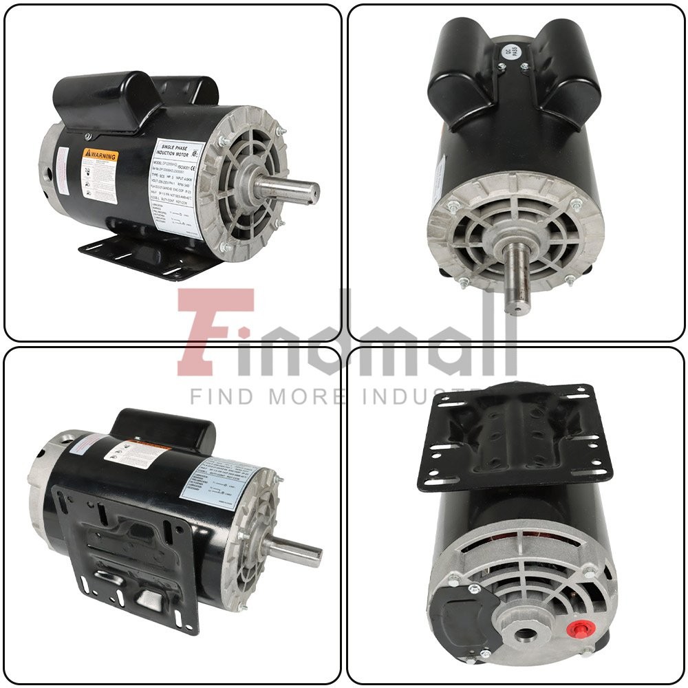 5HP Compressor Duty Electric Motor 1Phase 3450RPM 56HZ Frame 7/8″ Shaft 230V New