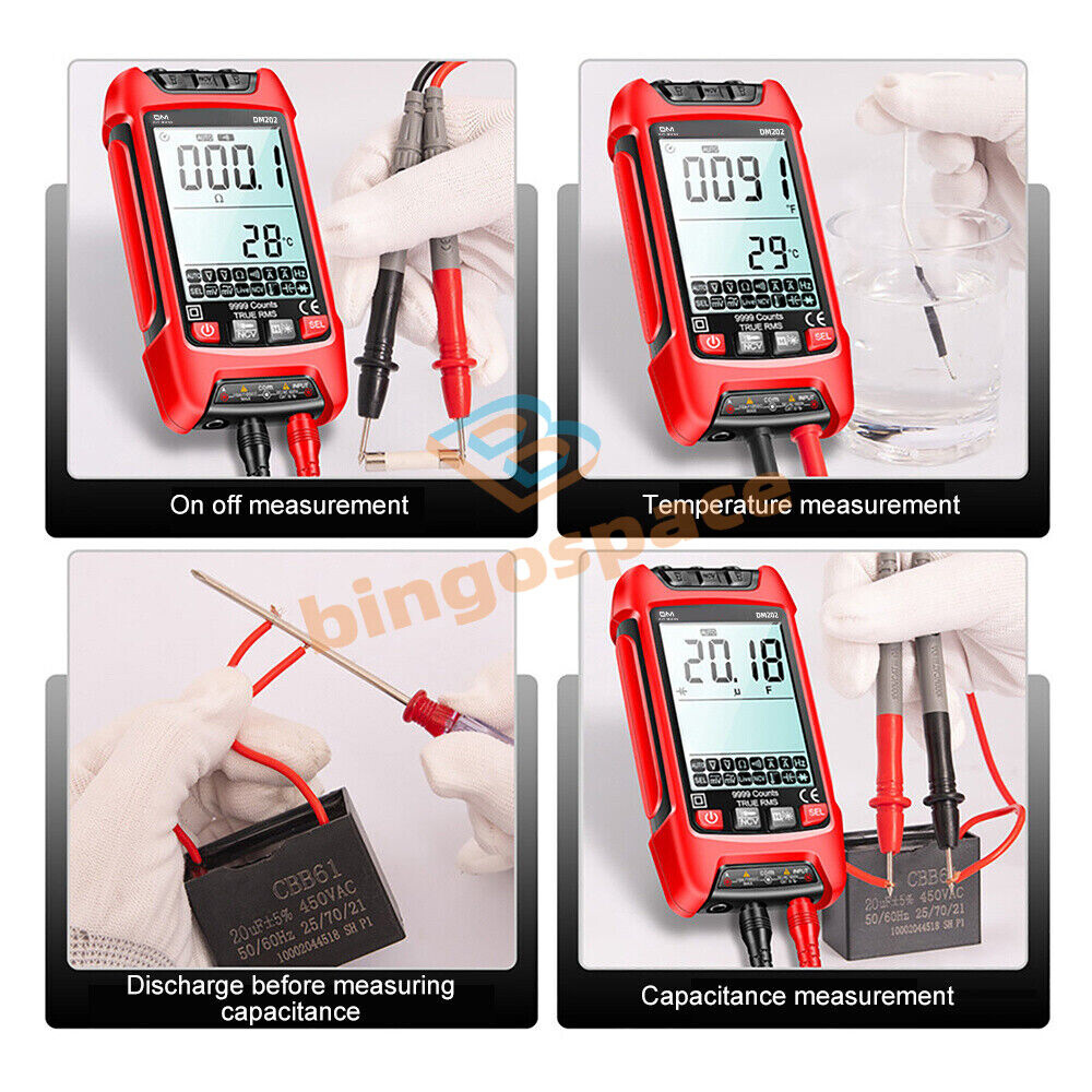 DM202 Digital Multimeter Voltmeter Resistance Capacitance Temp Transistor Meter