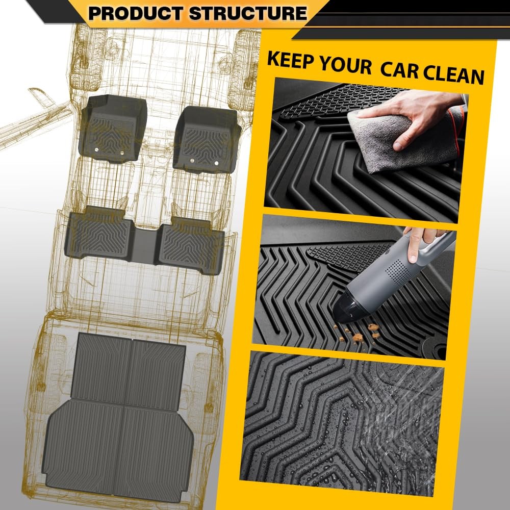 TPE Floor Mats & Cargo Liners for Jeep Grand Cherokee 2022-2024 4xe No L WK 3PCS