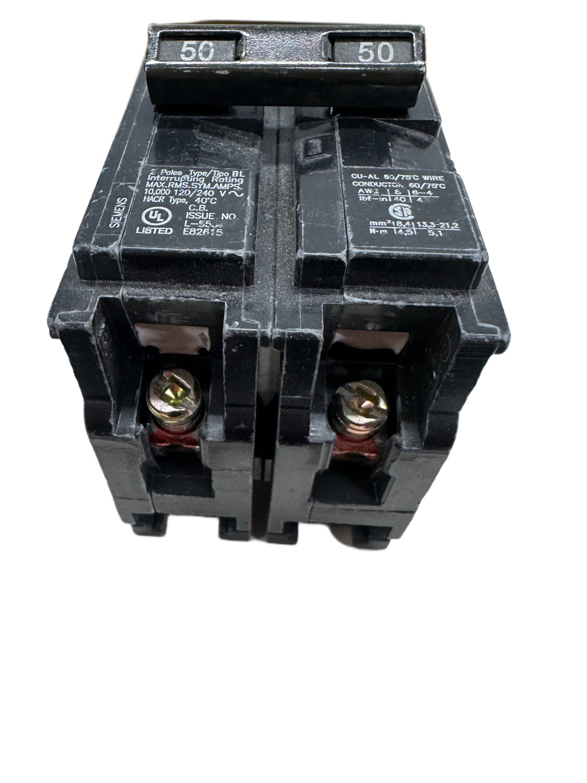 SIEMENS B250 2POLE 50A 120/240V BOLT ON CIRCUIT BREAKER 🔥 Fast Shipping 🔥