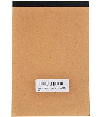 Writing Tablet 6×9 Plain Unruled Paper Pad 100 Sheets Topbound White No Lines