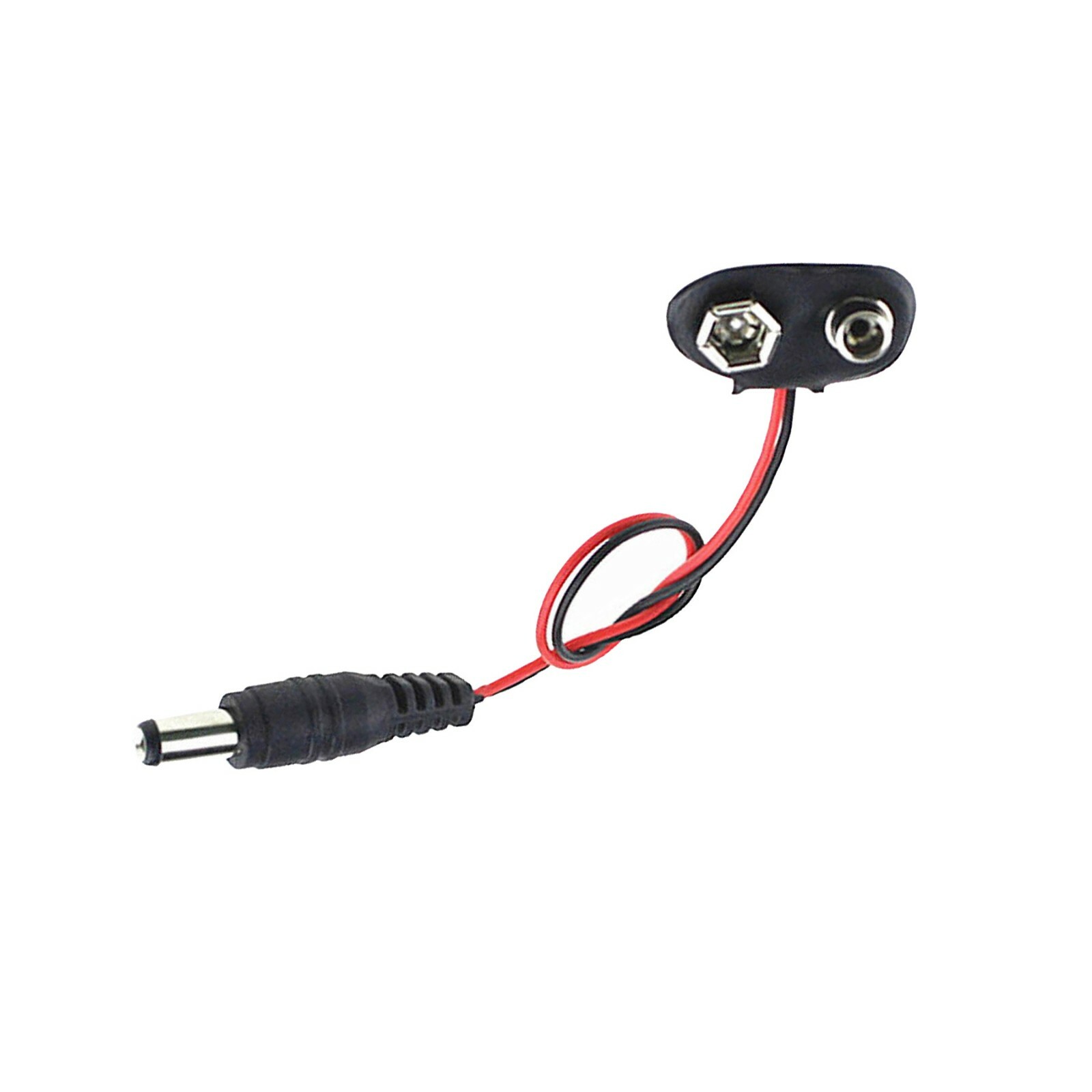 5 PC 9V Volt Battery T Type Connector Adapter Clip with 5.5mm DC Plug