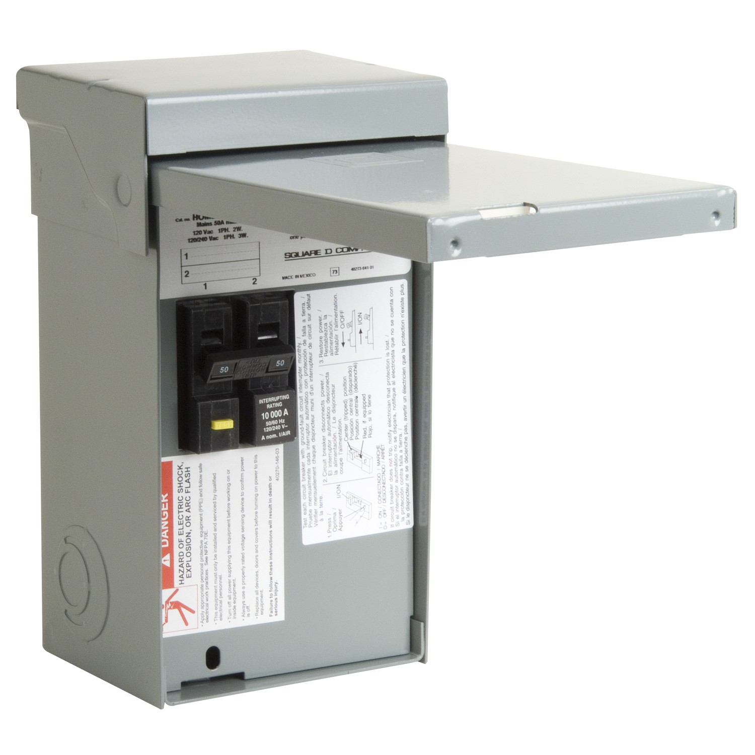 Square D HOME250SPA Two-Space 4-Circuit Spa Panel Main Lug Load Center 50A