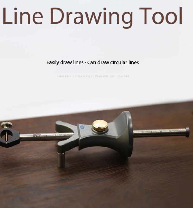 Dual-Purpose Straight and Curved Line Scribing Tool Parallel Line Drawing Tool