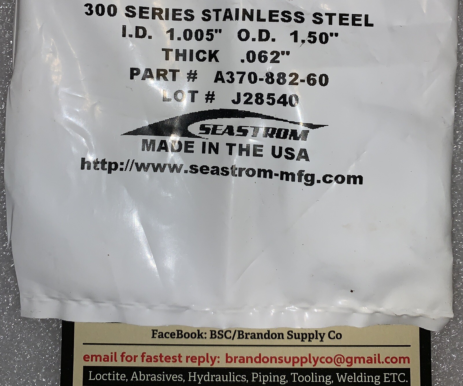 ONE (1) Stainless SS Round Shim I.D: 1.005″ O.D: 1.500″ You Choose Thickness