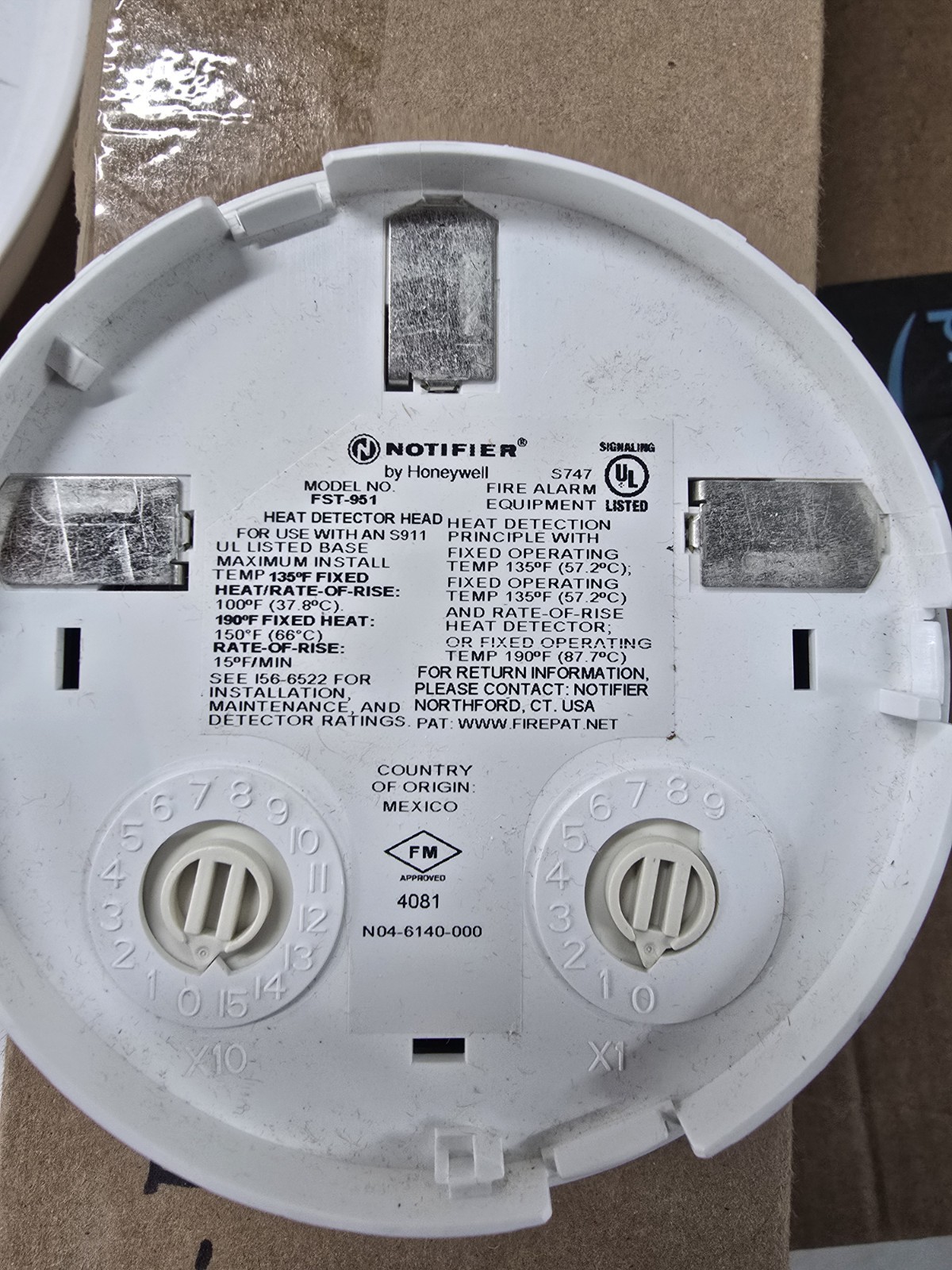 Notifier FST-951-BP Heat Detector Head