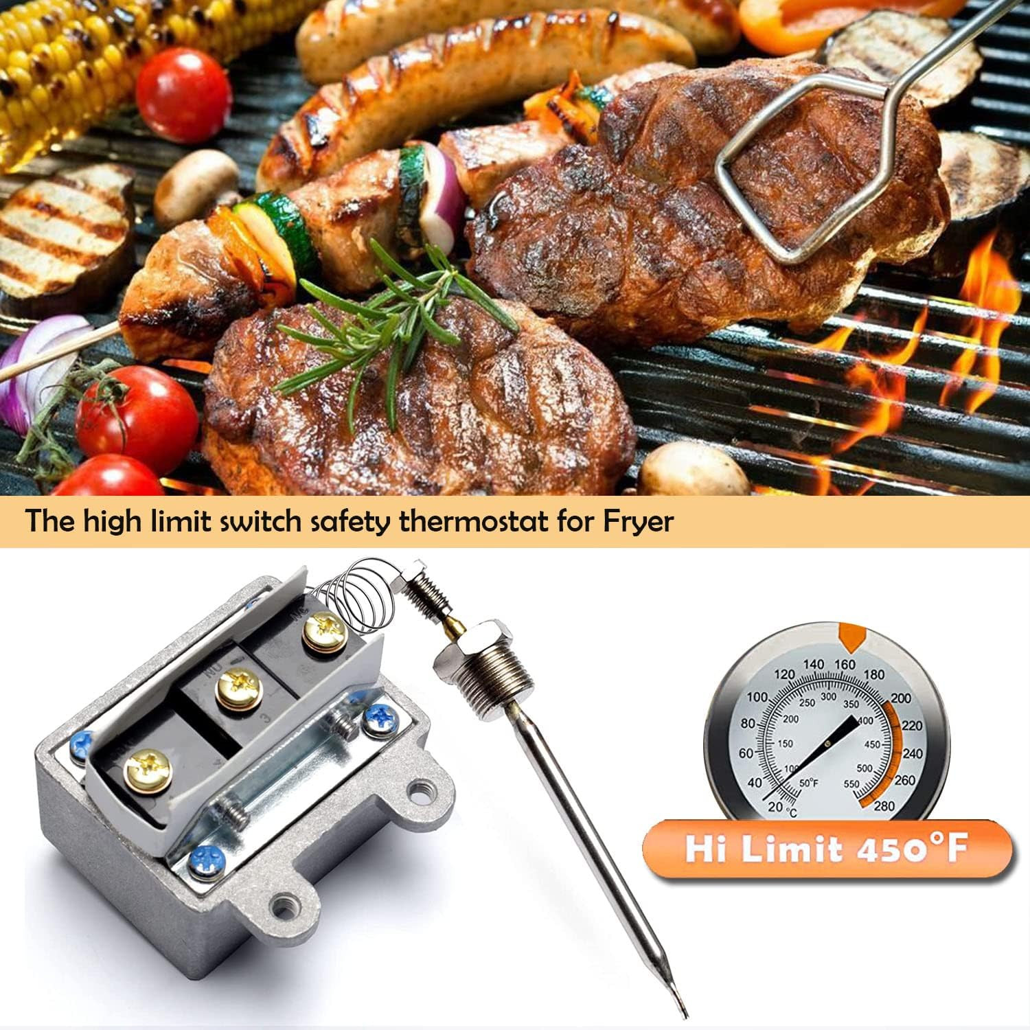 1177 High Limit Thermostat Fryer Switch for Fryer 3/8″ Mpt Stuff Box LCCM2003000