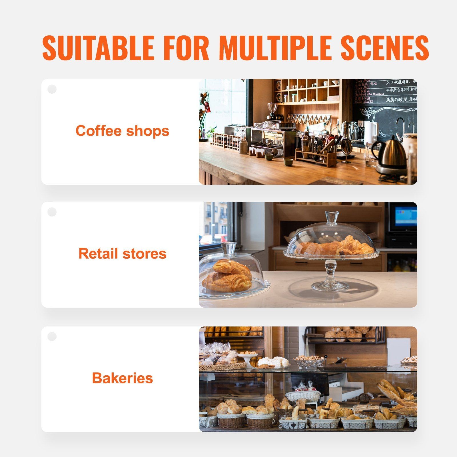 3Tier 20.7x17x16.3in Commercial Rear Door & Removable Shelves Acrylic