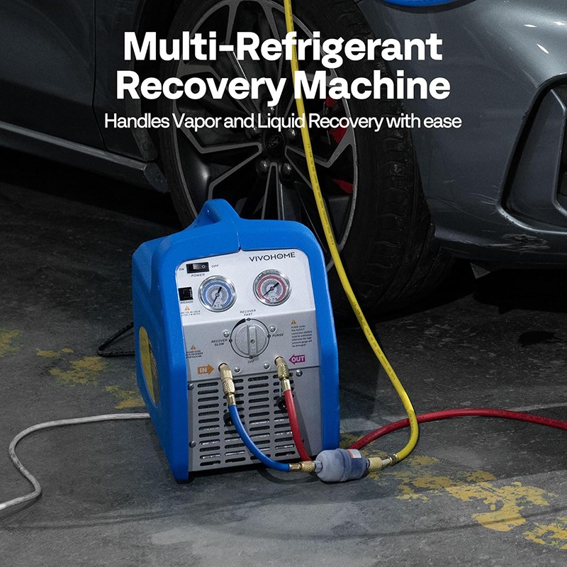 110-120V AC 60Hz 3/4HP Single Cylinder Portable Refrigerant Recovery Machine