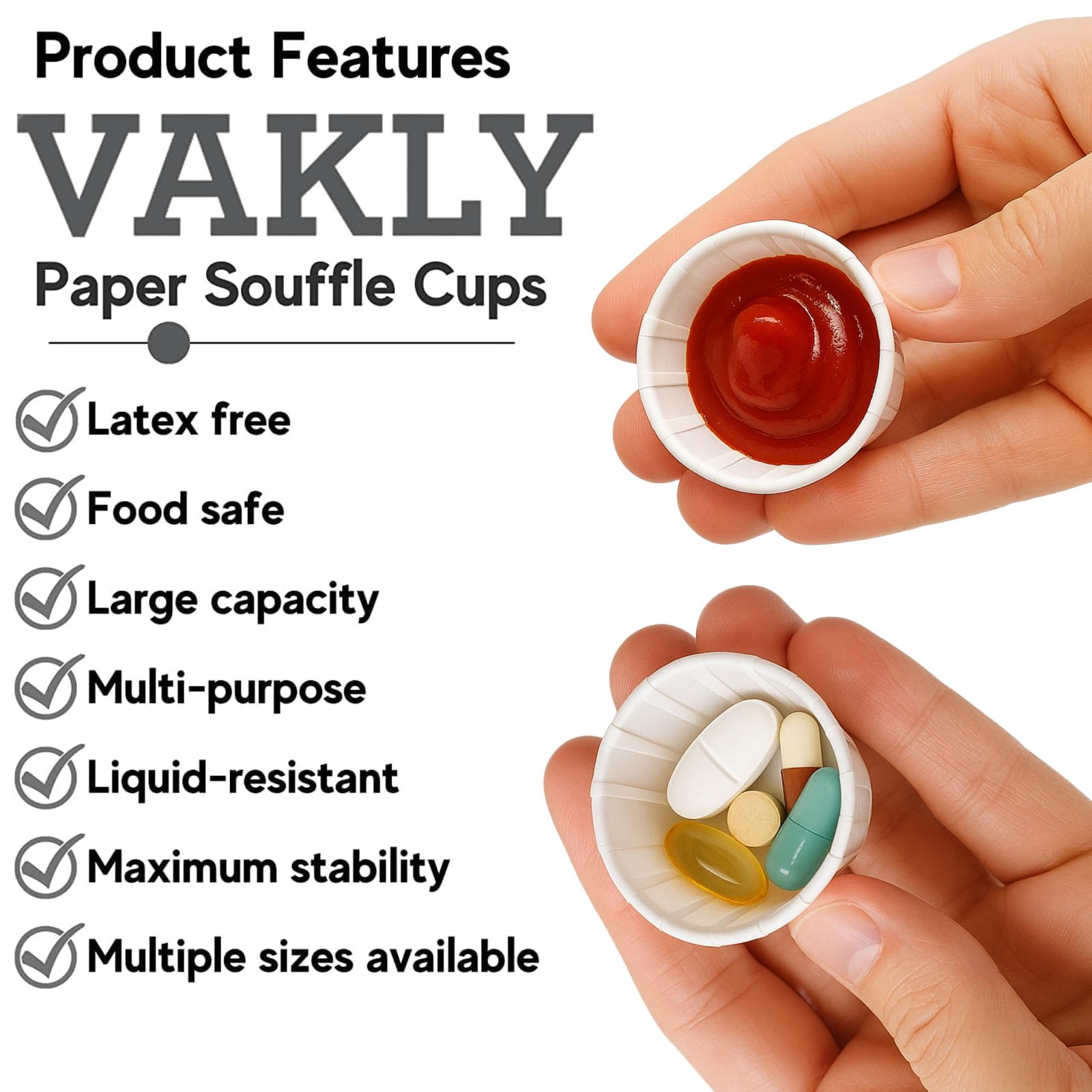 Paper Souffle Cups 0.75 oz (Pack of 250) – Disposable Portion Cups for Medici…