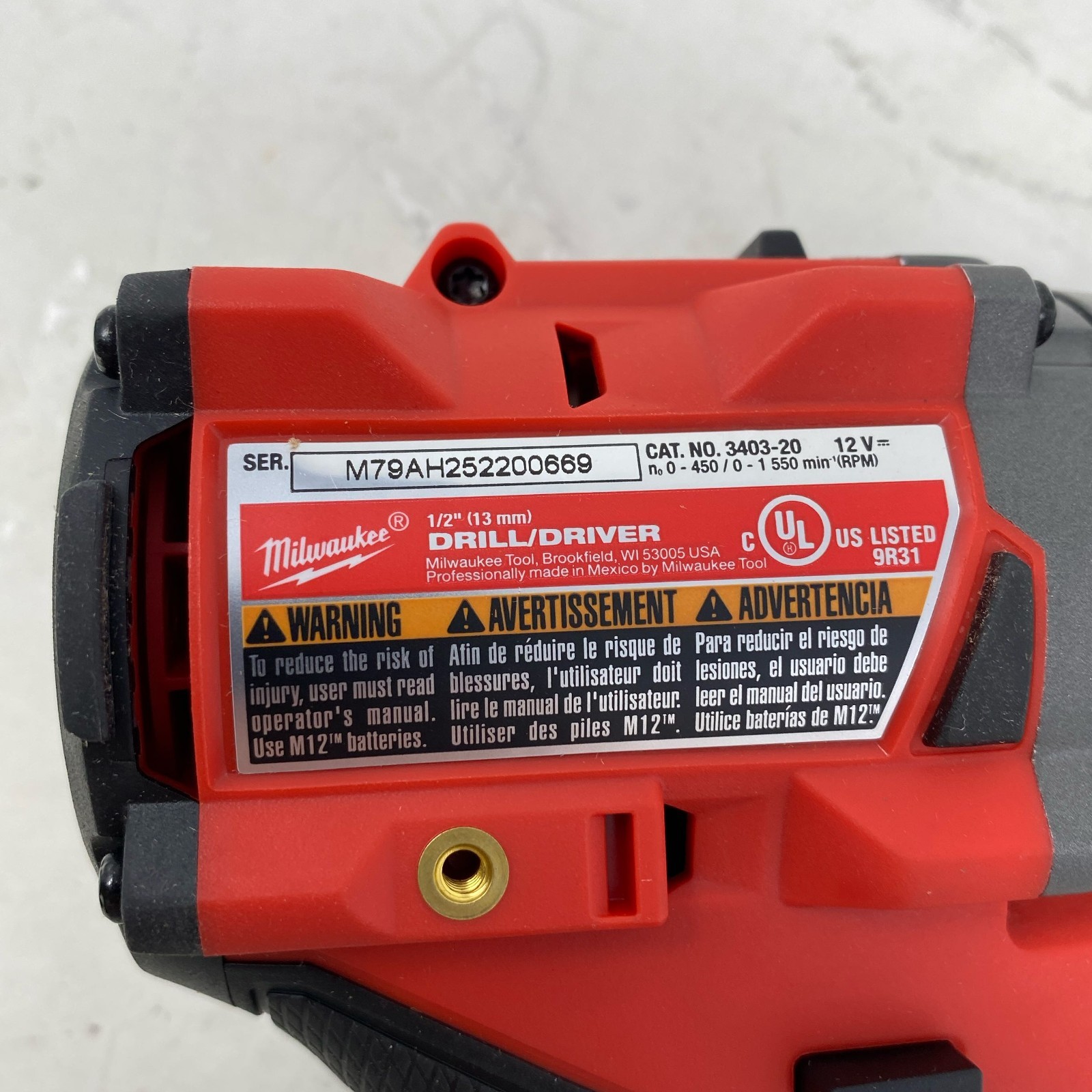 Milwaukee M12 FUEL 1/2″ Drill/Driver 3403-20 Red/Black Tool-Only