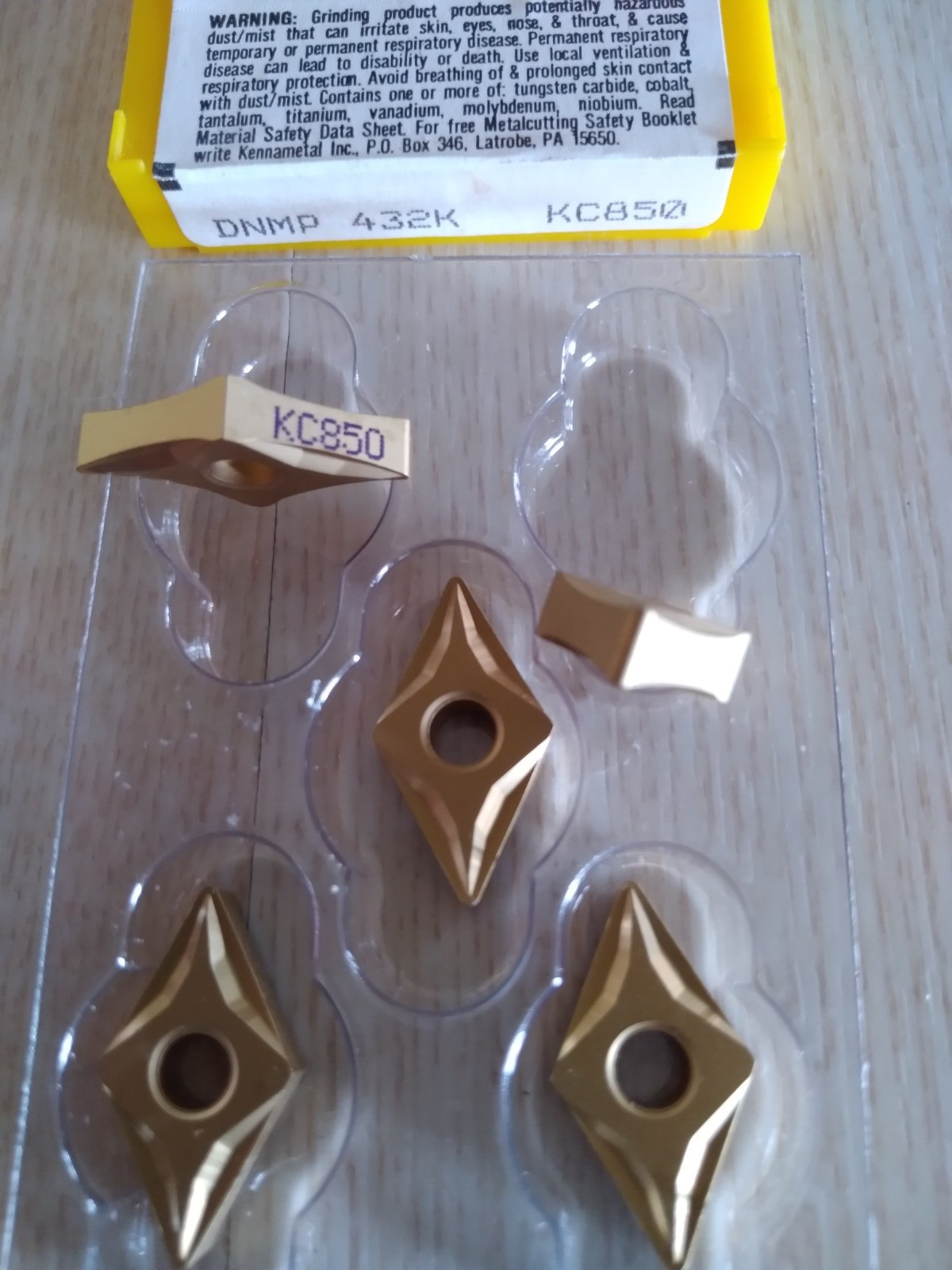 5 pcs. DNMP 432K Kennametal KC850 Carbide Inserts