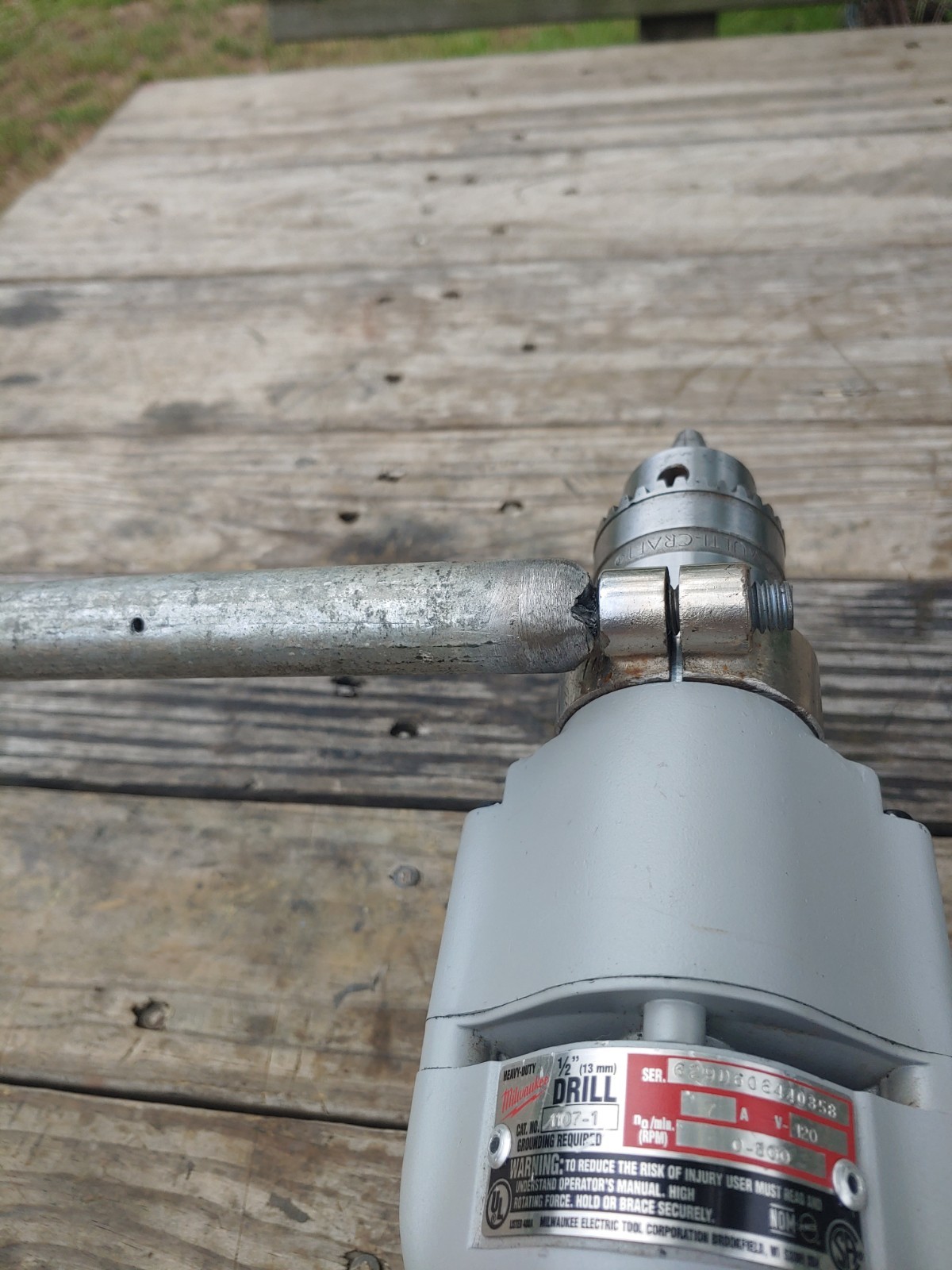 Milwaukee 1107-1 1/2″ Heavy Duty D-handle Drill. USA. Serviced.