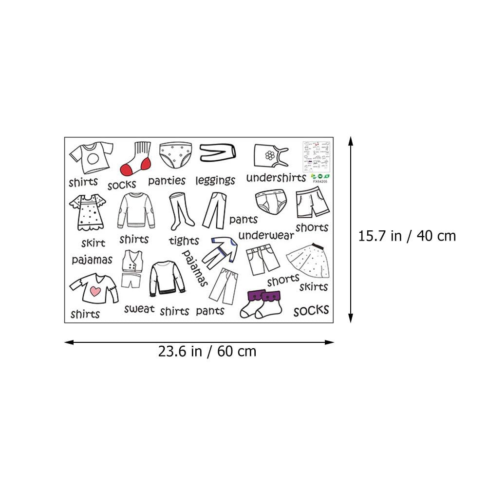 Removable Dresser Clothes Labels: Wardrobe Clothing 60.00X40.00X0.01CM, Multi