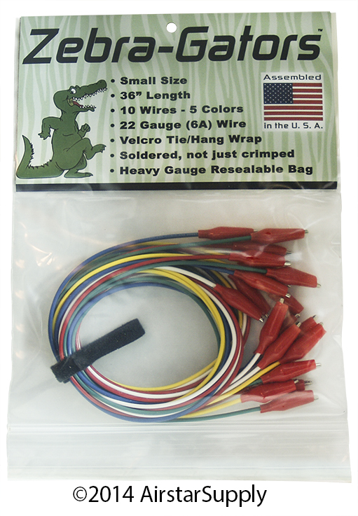 Zebra Gators – 10 Piece Small Size Alligator Jumper Lead Set # ZG002