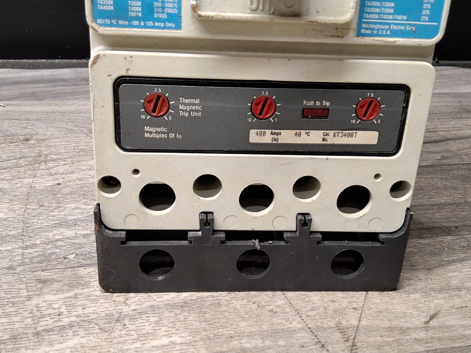 Westinghouse KD3400F 400A 600V 3 Pole Circuit Breaker #114H129PR8