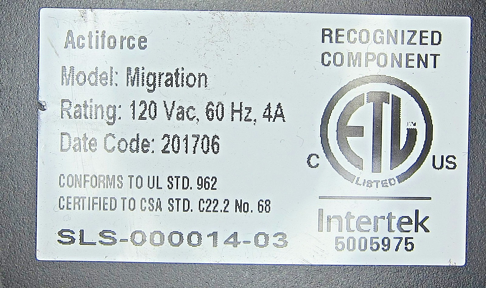 Genuine Actiforce Migration COMPACT-e-2L-actiforce-US Desk Controller for PARTS