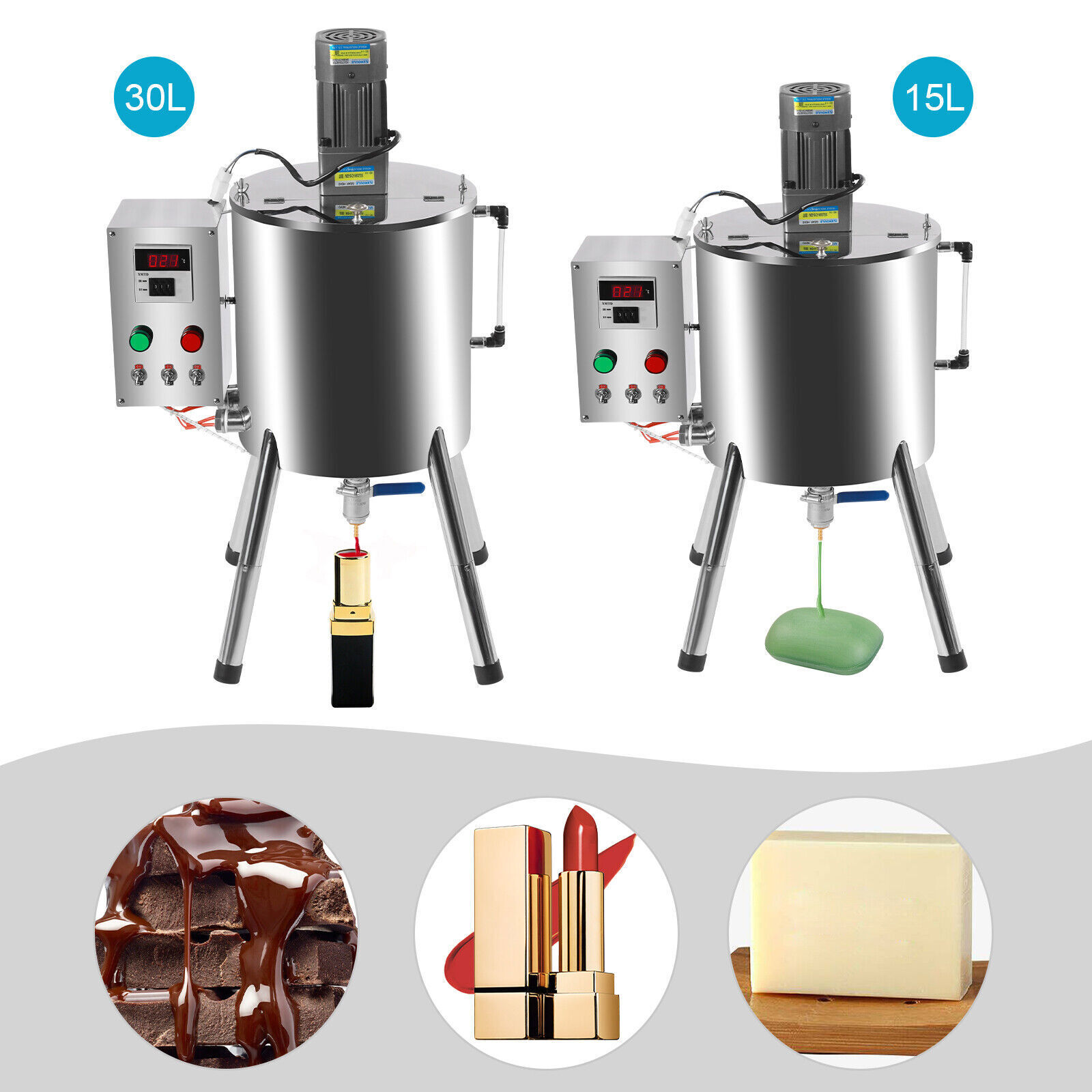 Heating Mixing Filling Machine 15/30L Stirring Tank Lipstick Liquid Paste Filler