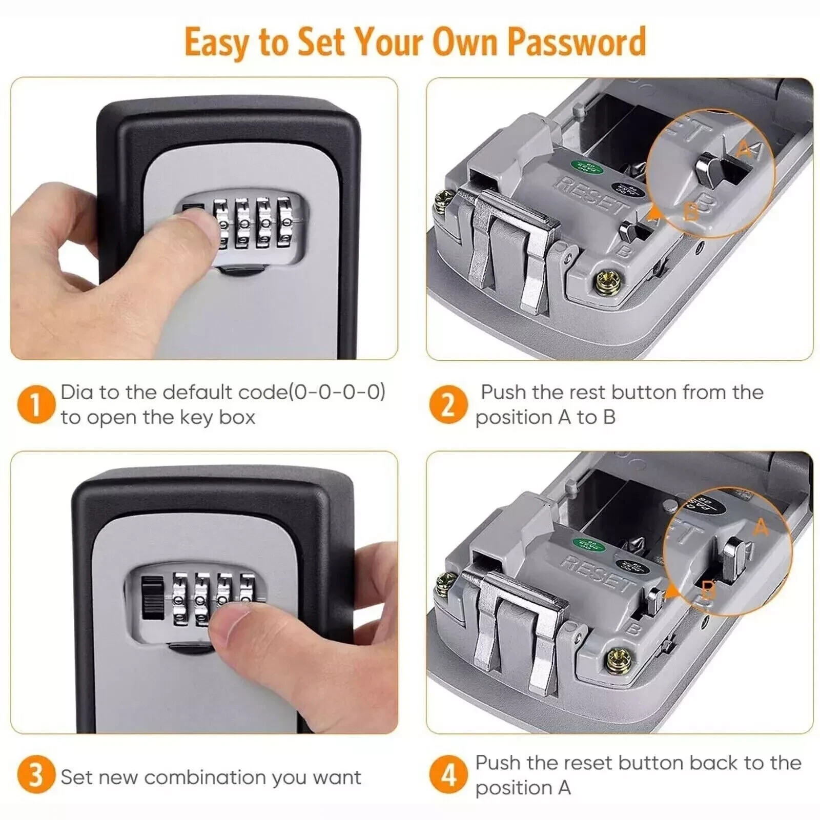 1 ~ 10X Key Lock Box Outside-Combination Lockbo House Key-Portable Wall Mounted