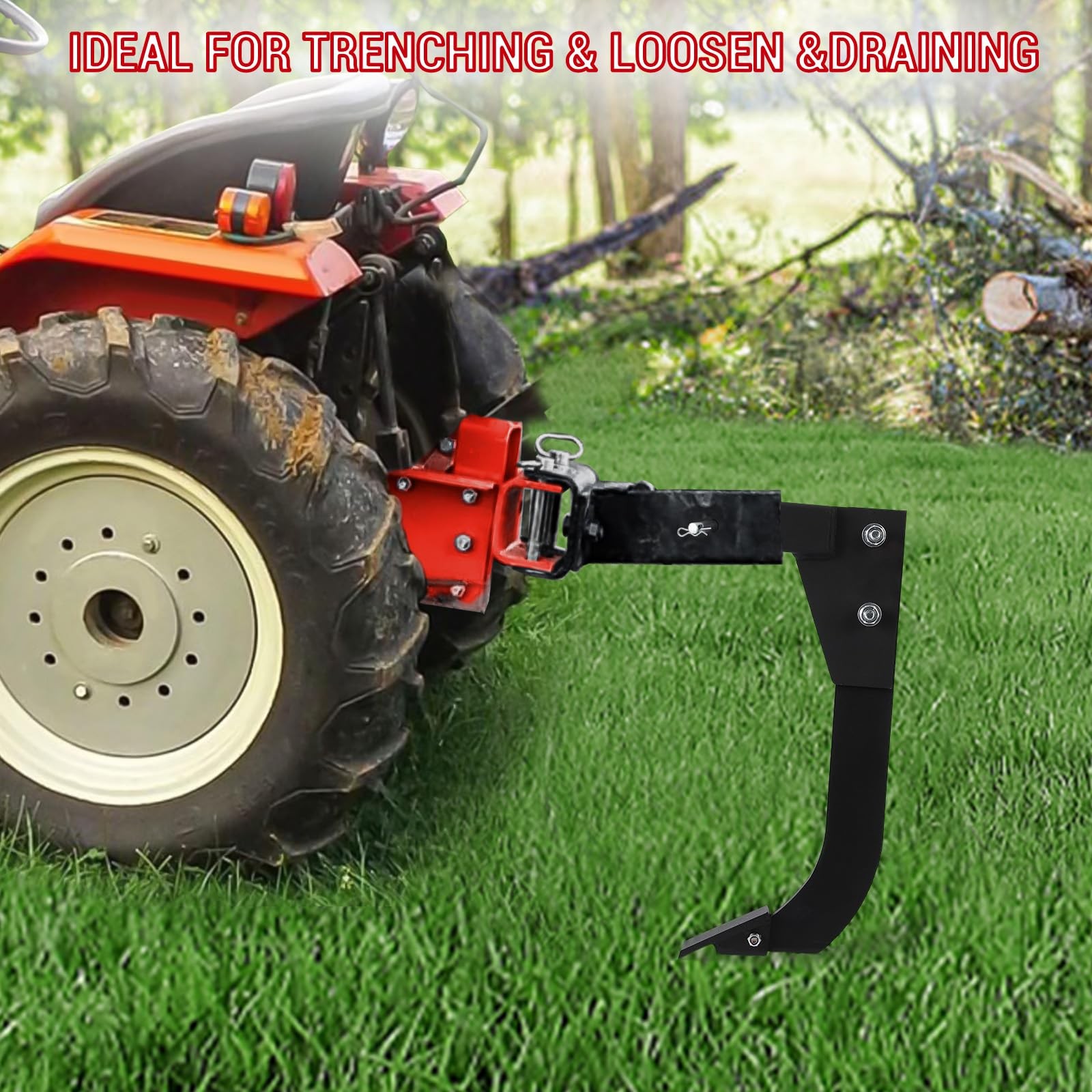 18” Scarifier Shank, Heavy Duty Hitch Mounted Trencher for CAT0 & CAT1 Tractors