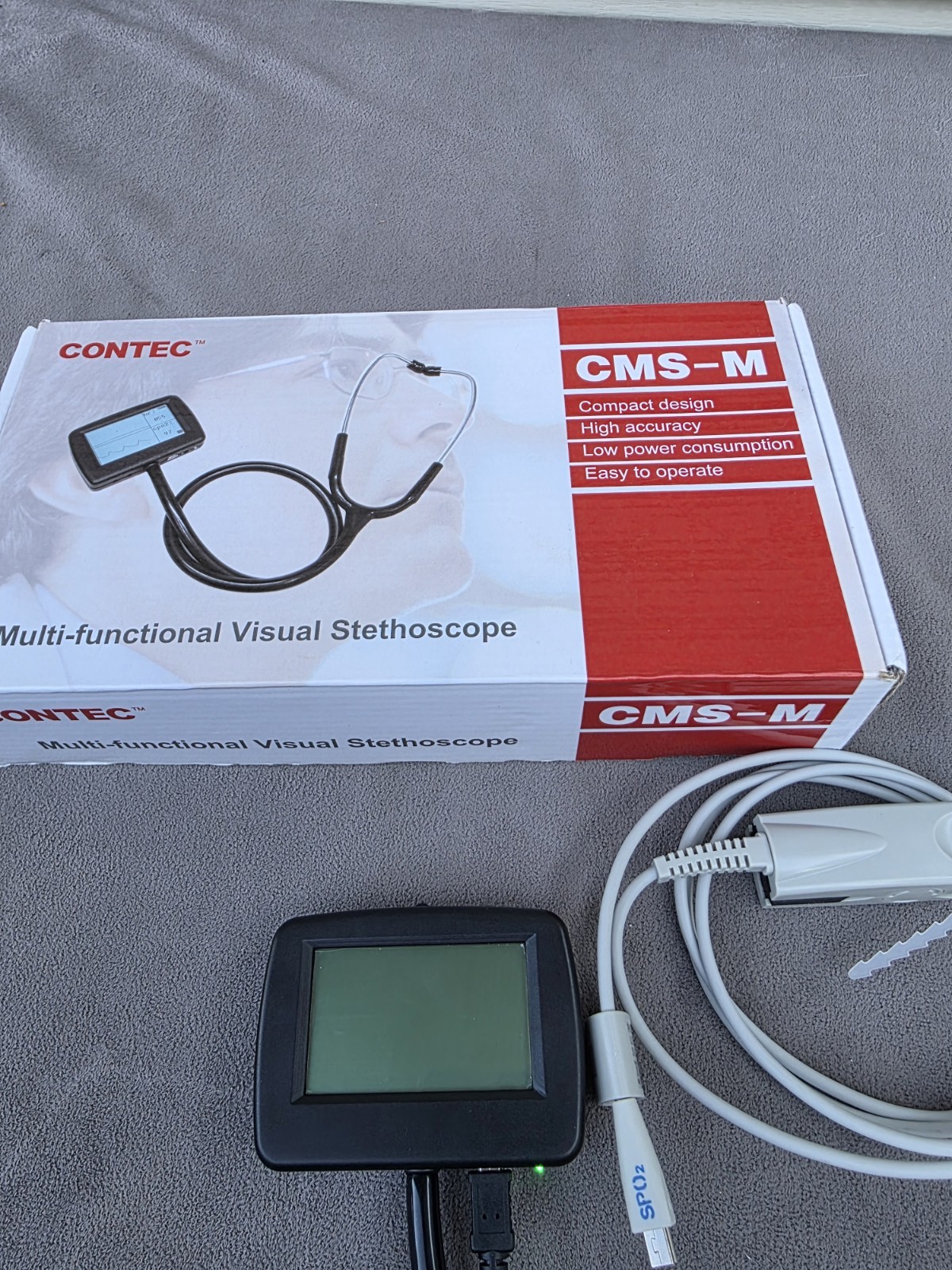 CONTEC CMS-M Multi-Functional Visual Stethoscope Used AS-IS For Parts Repair