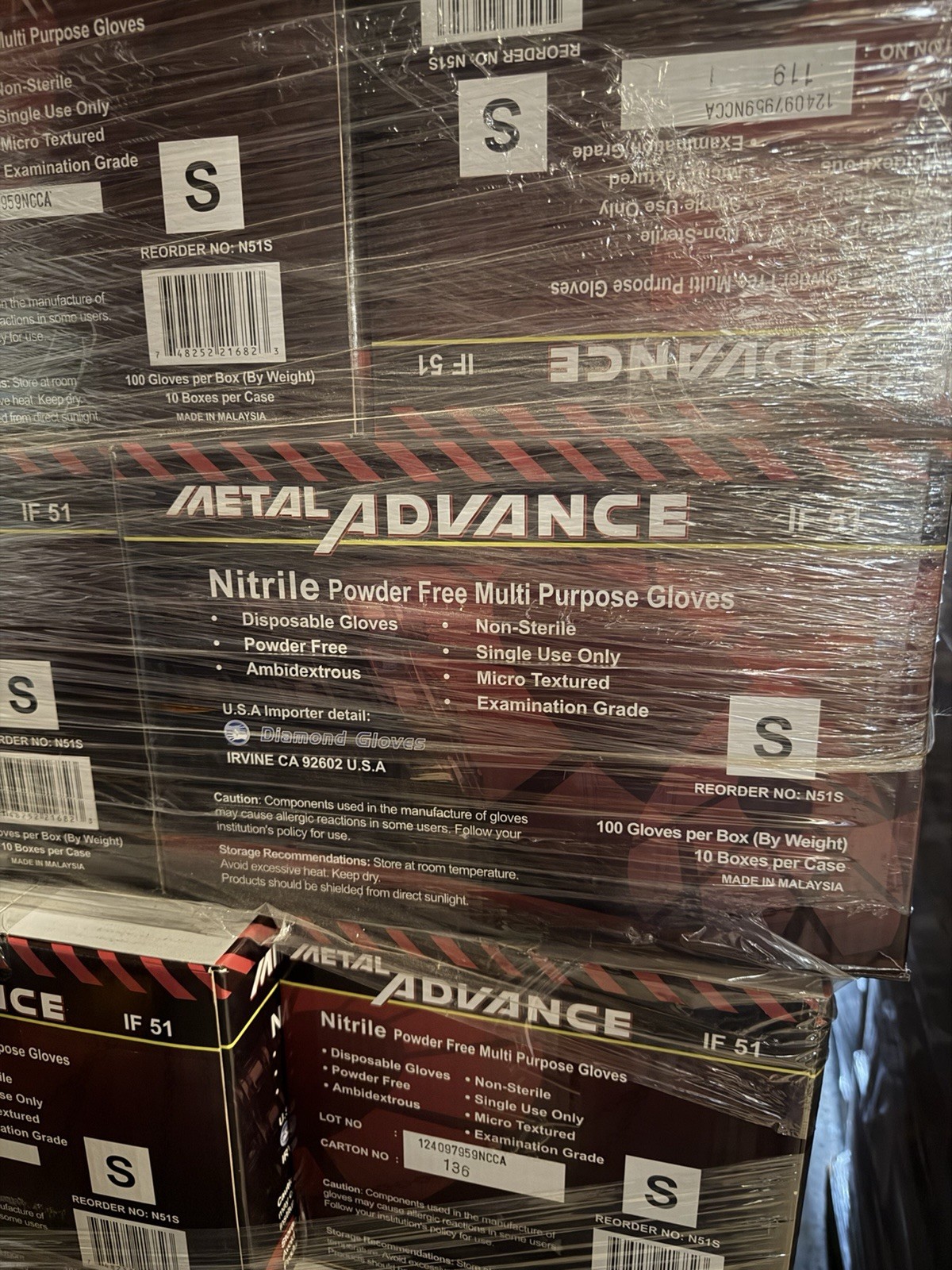 Advance Exam Nitrile Gloves Powder Free Black, Case Of 1000 PCs Small 5 Mil