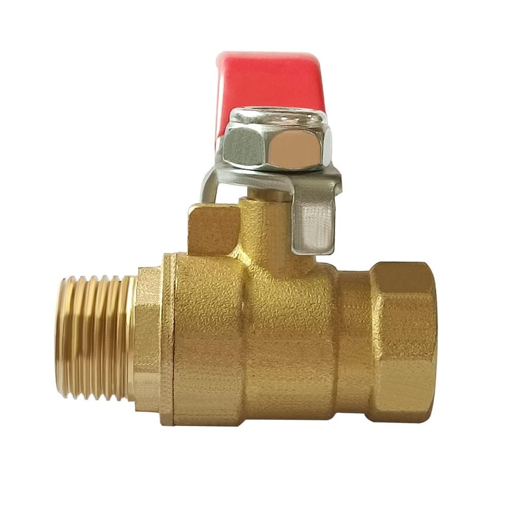 Brass 3/8 Inch NPT Female x 3/8 Inch NPT Male Ball Valve AntiRust 2 PCS