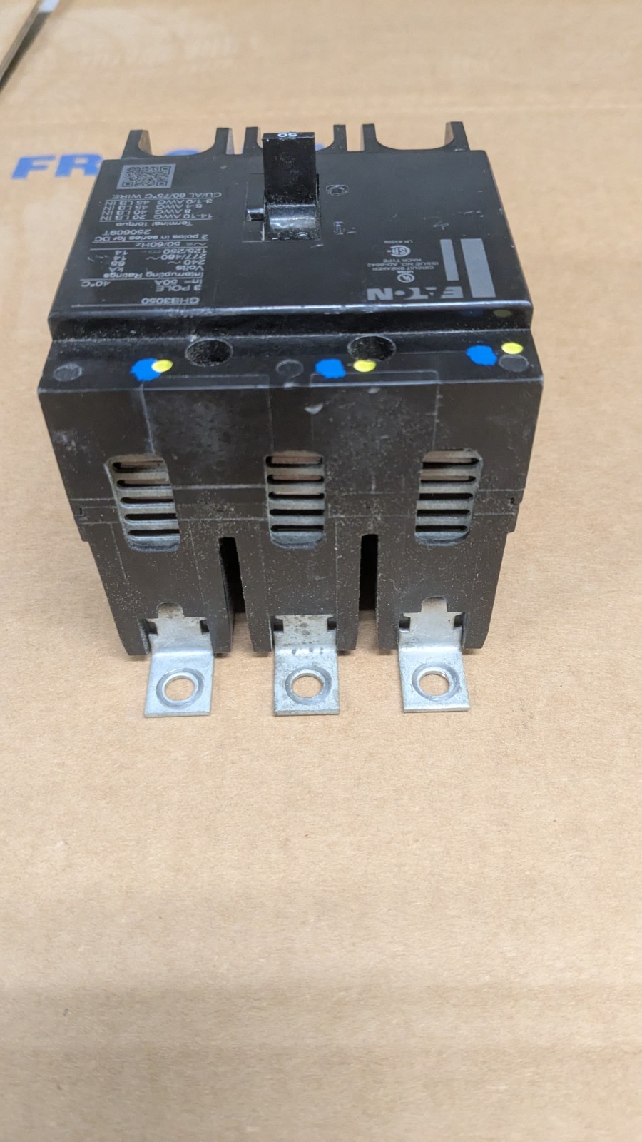 Eaton GHB3050 277/480V 50A Circuit Breaker New Pull from Never Installed Cabinet