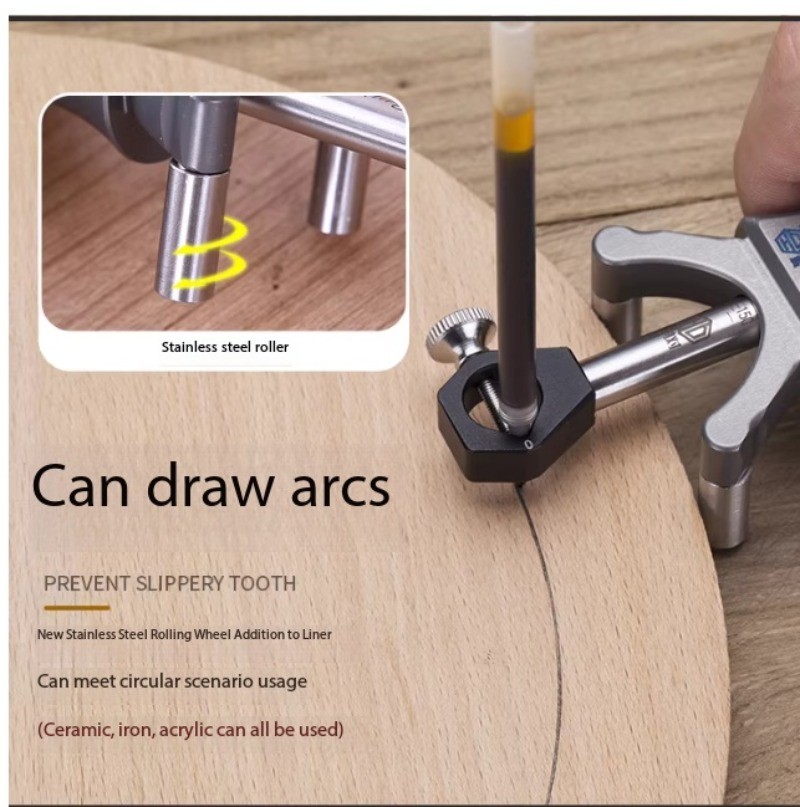 Dual-Purpose Straight and Curved Line Scribing Tool Parallel Line Drawing Tool