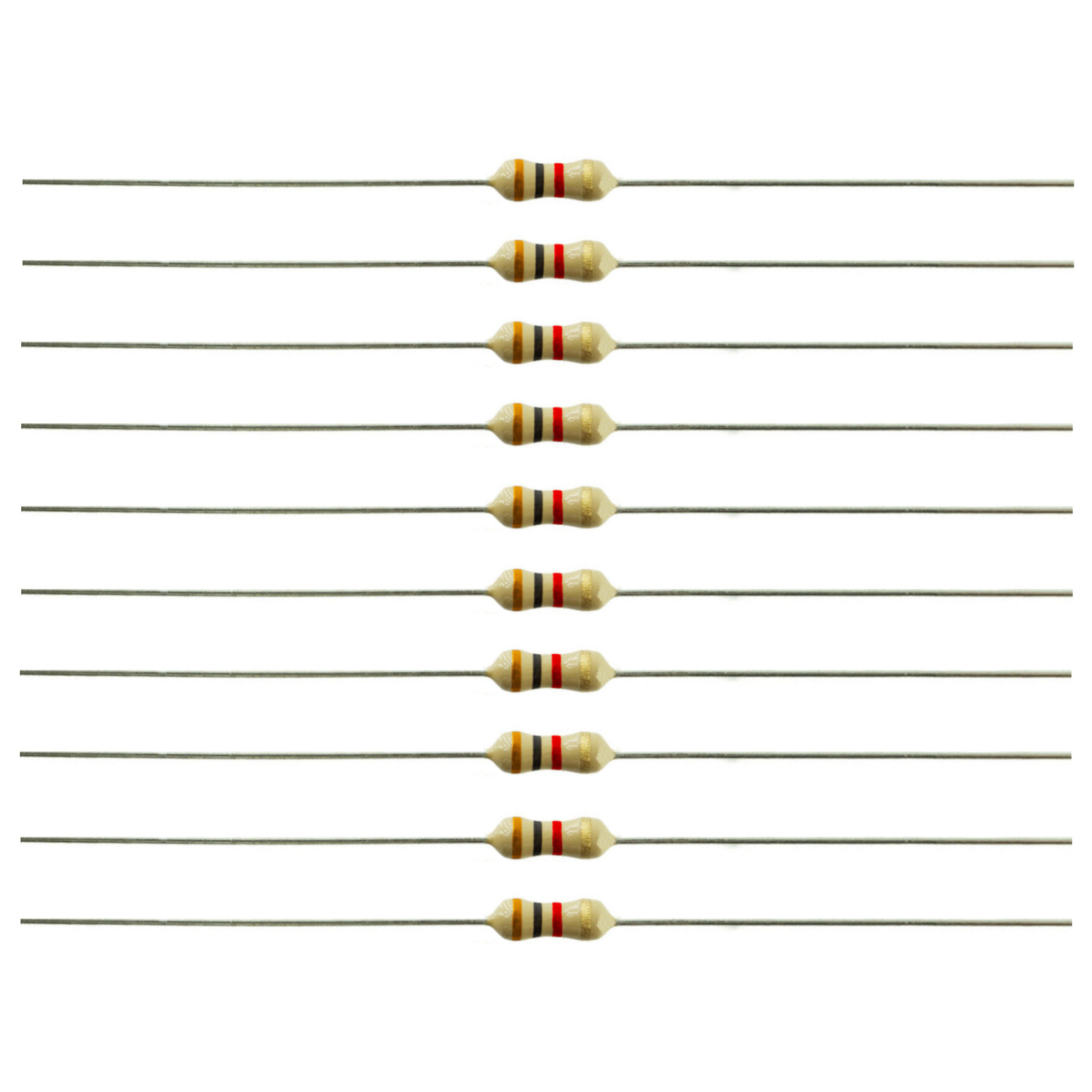 10 Pack – 3K 3000 Ohm Ω Resistor 5% Tolerance 1/4W 1/4 Watt Carbon Film PK