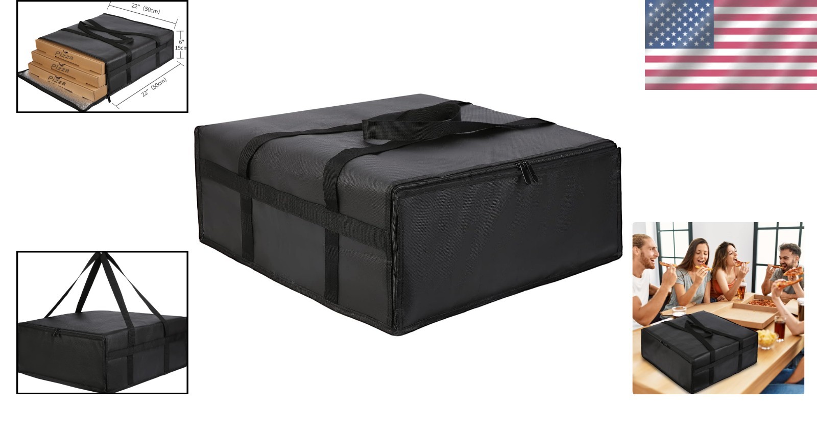 XXXL Large Insulated Pizza Delivery Bag 20×20 for Safe & Fresh Food Transport