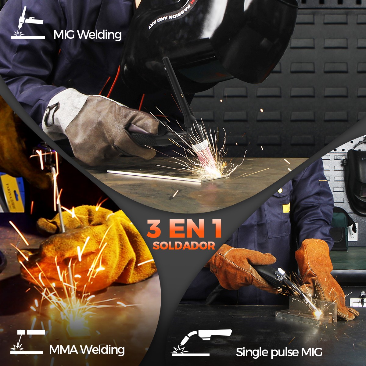 145A MINI MIG Welder 110V, Flux Core/Lift TIG/Stick Welder & TIG Welding Torch