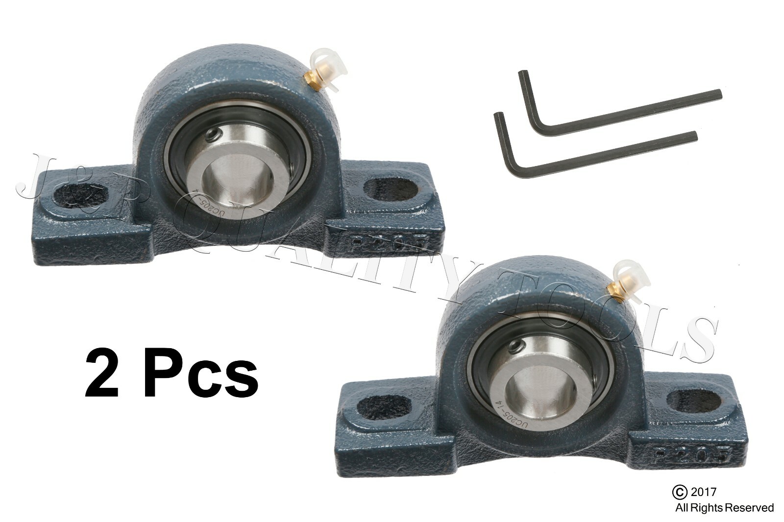 NEW (2pc) 7/8″ Pillow Block Bearing w/ Housing UCP205-14 Solid Cast Iron Base