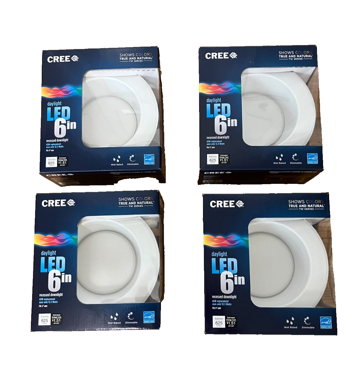 Cree DRDL6-06250009-12DE26-1C110 6 in. TW Series Daylight (5000K) Dimmable 4-Pk