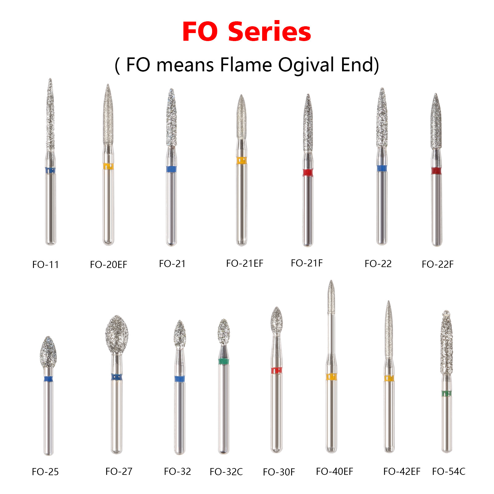 5Pc/pack Dental Fresas de diamante Bur Fit High Speed Handpiece Friction Grip DS