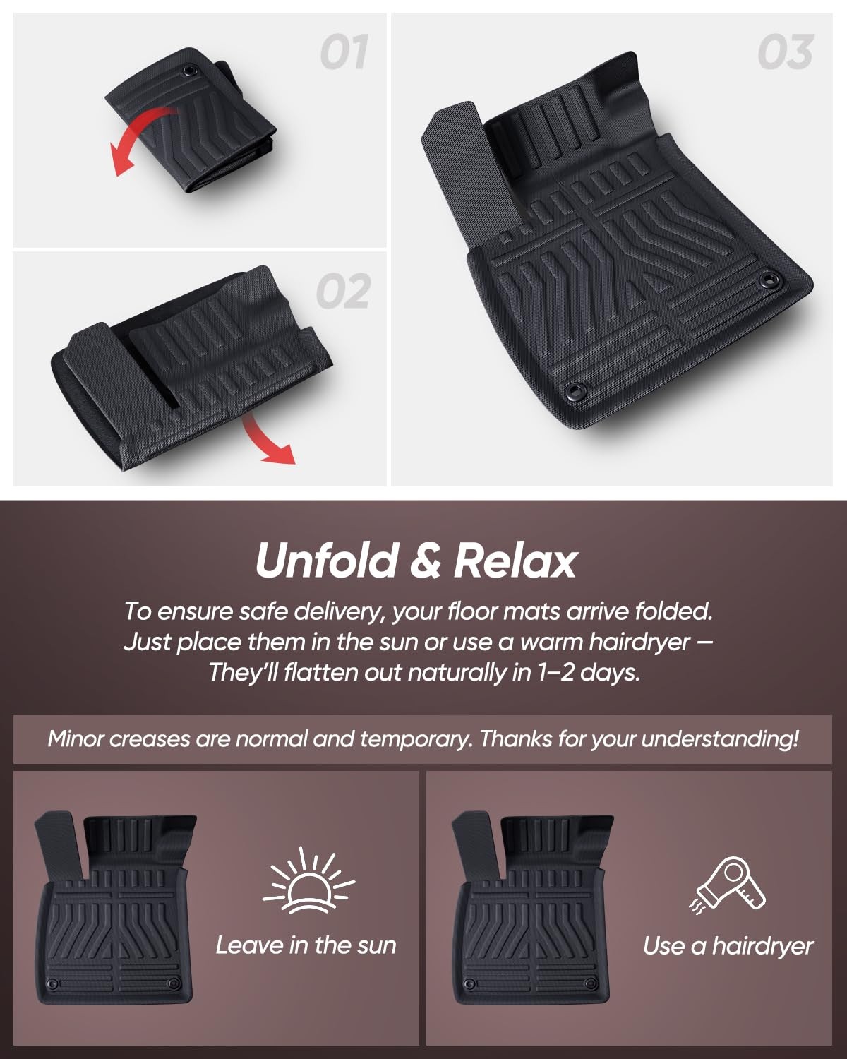 Carxion Car Floor Mats For Honda Accord 2022 2021 2020 2019 2018 All Weather
