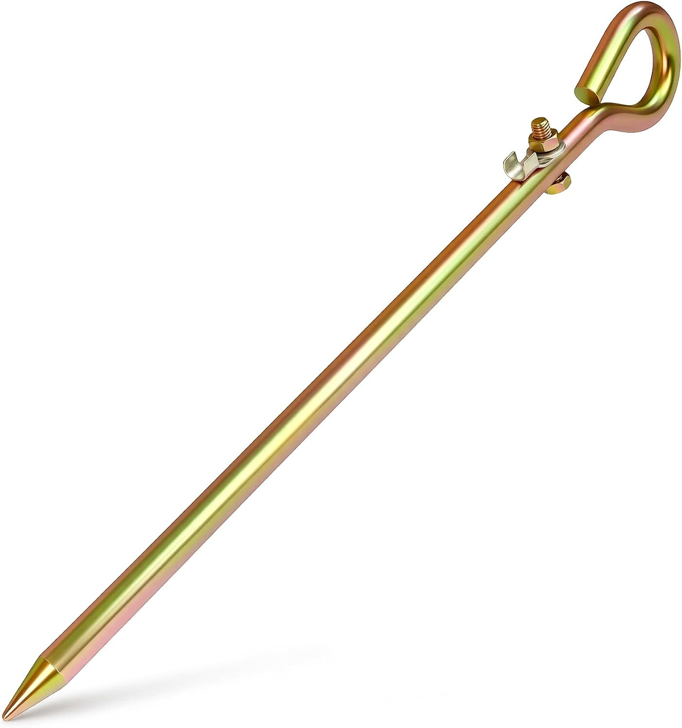 Portable Grounding Rod – 17.5″ Solid Steel Ground Rod for Electric Fence, Earthi