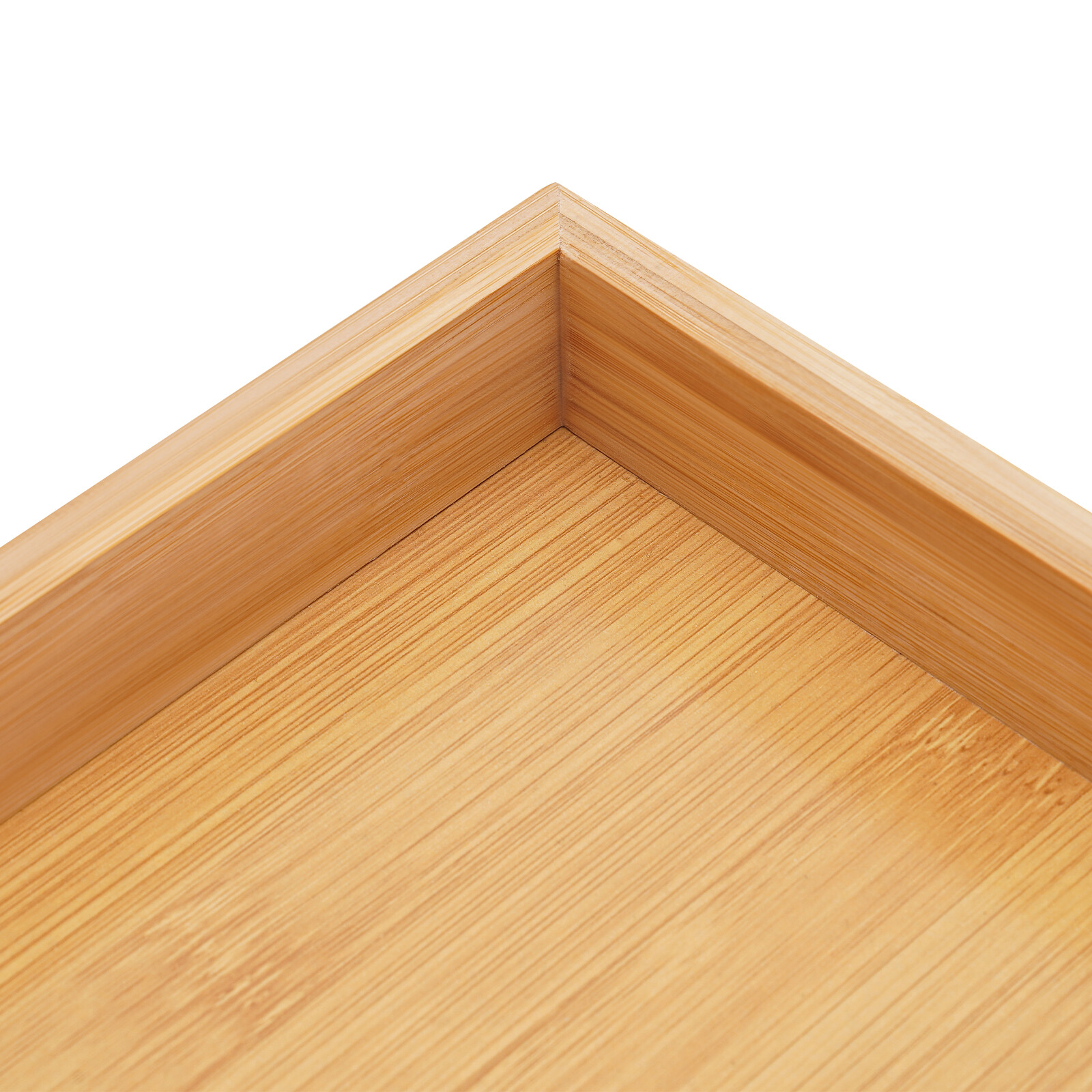 Bamboo Serving Trays 4-Piece Set Rectangular 18.1 × 13 × 1.4 In Log Color