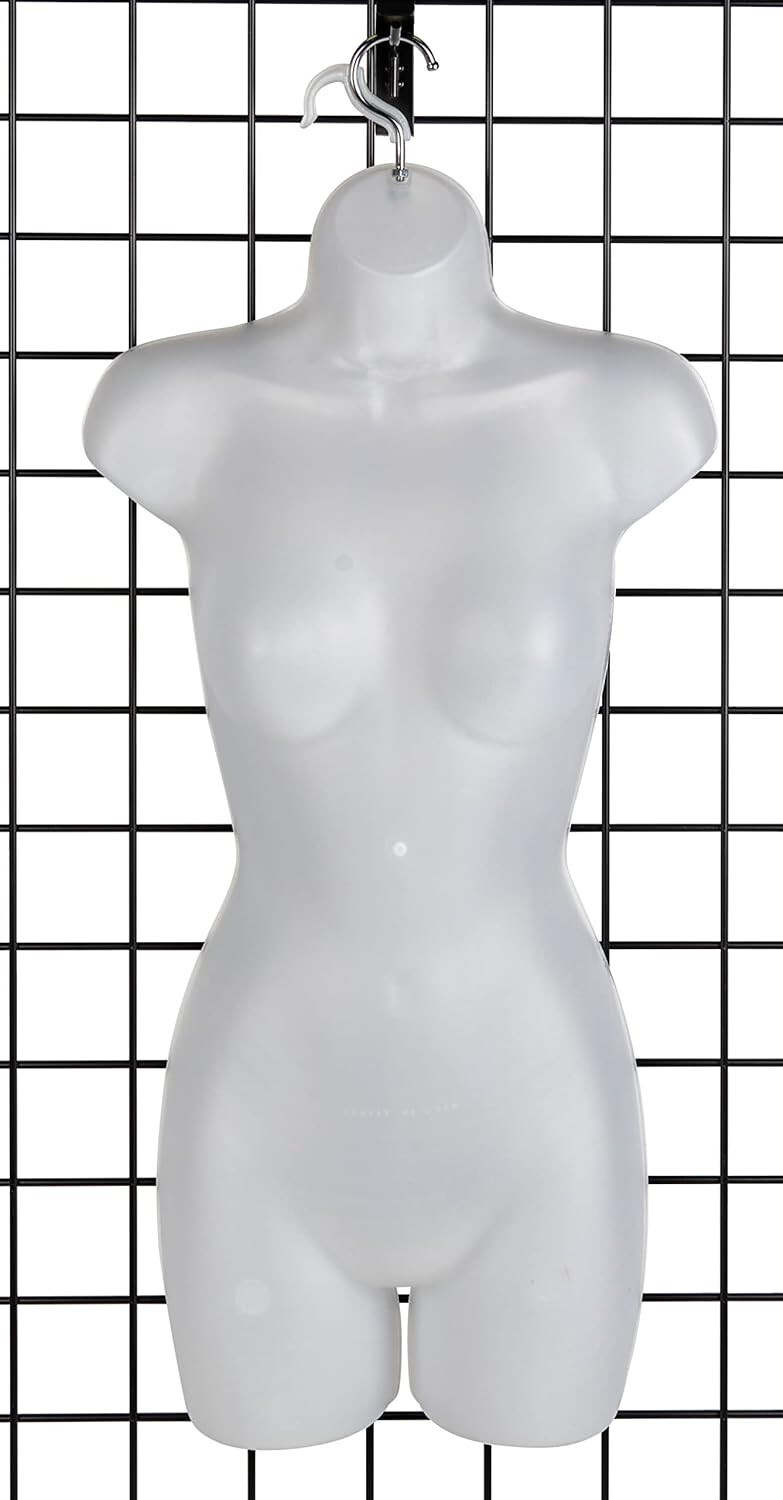 2 Clothing Display Torso Forms Fits S – L Hanging Male Female Mannequin Frosted