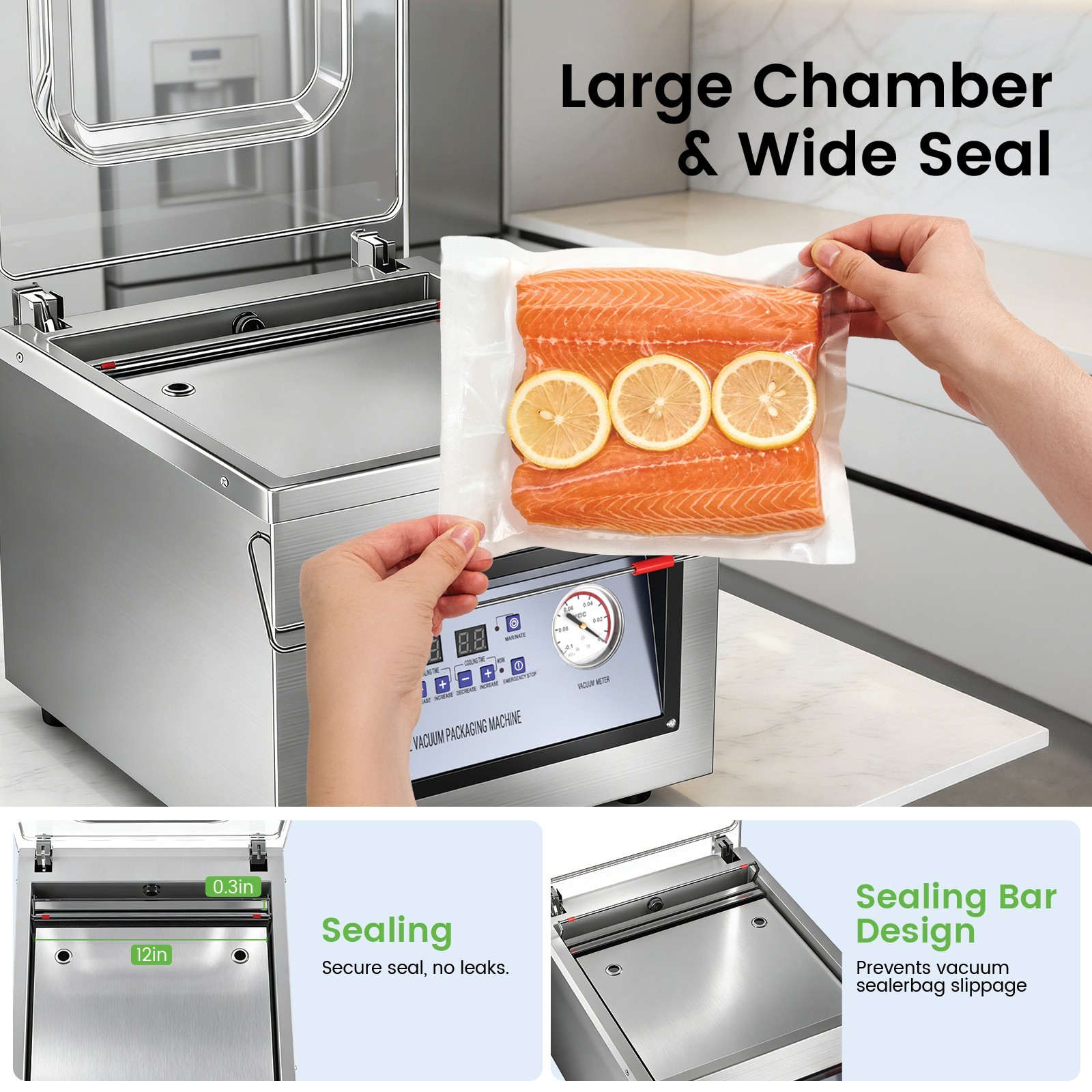 Chamber Vacuum Sealer DZ-260C Commercial Food Sealing Packing Machine 320W