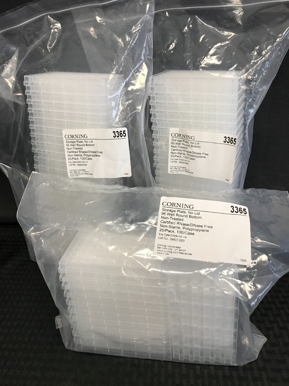 (67 Pcs) CORNING 96-Well Non-Sterile Round Bottom Storage Plates No Lid 3365