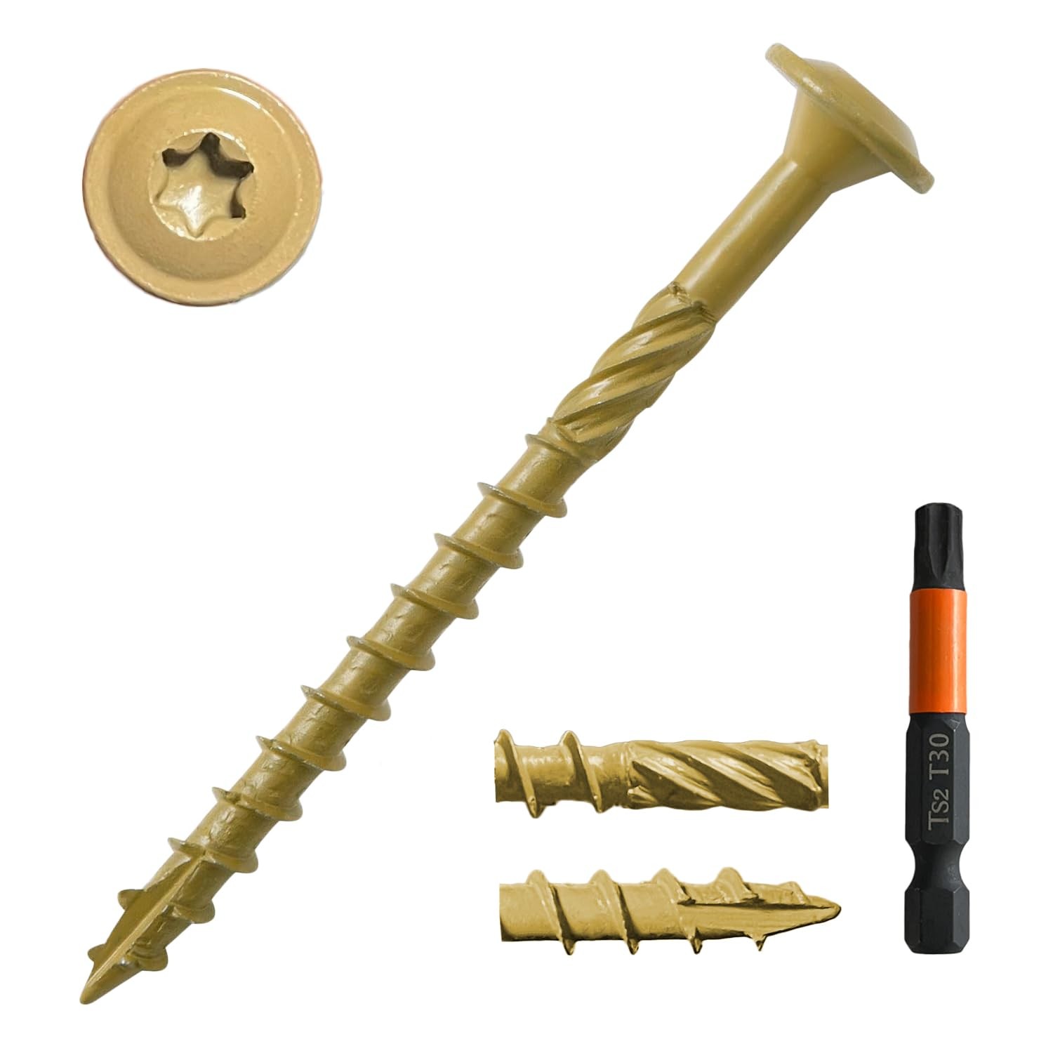 50-Pack #14x3in Bronze Coated Torx/Star Drive Structural Wood Screws Heavy